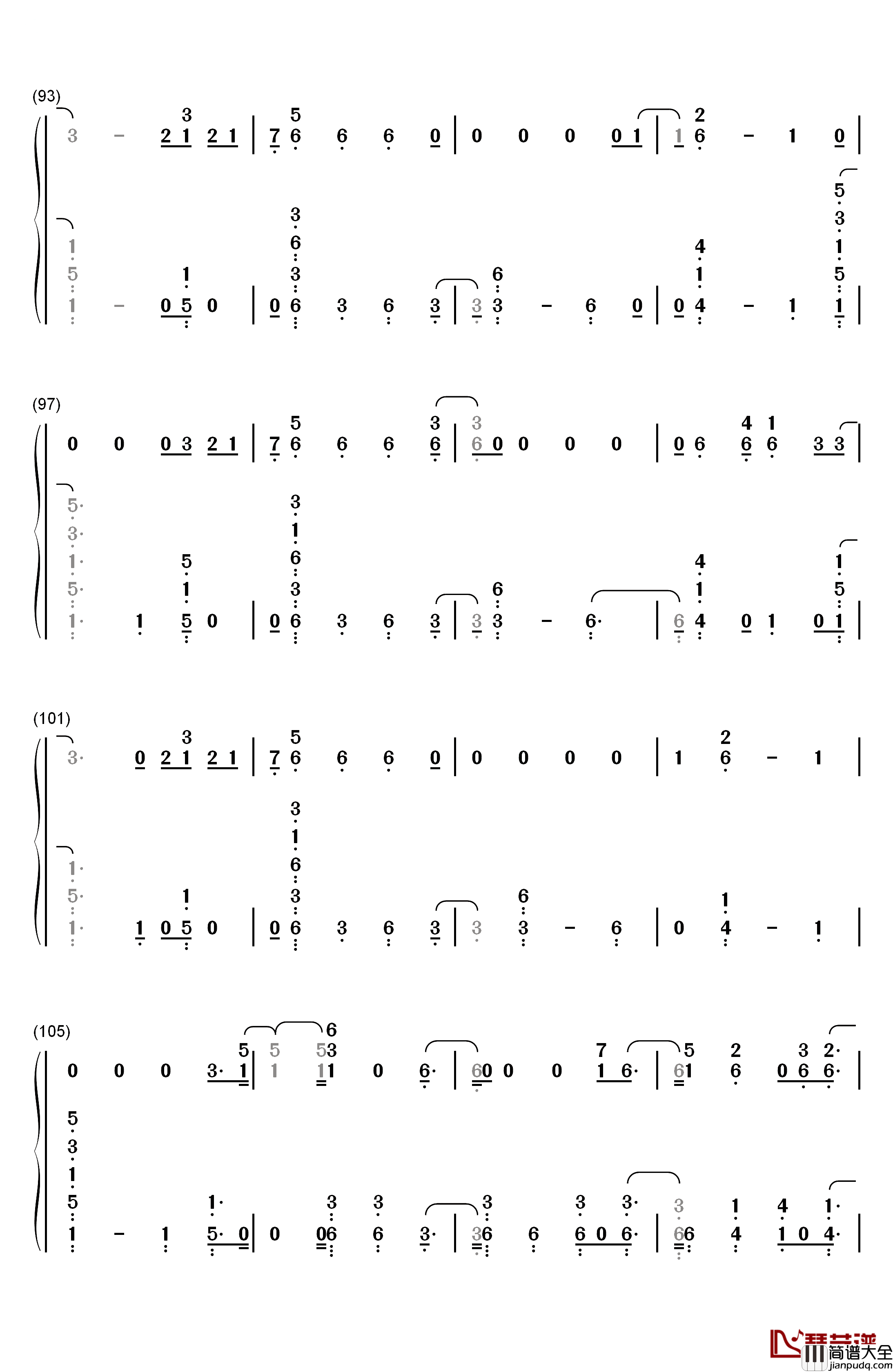 Start_Again钢琴简谱_数字双手_OneRepublic_Logic