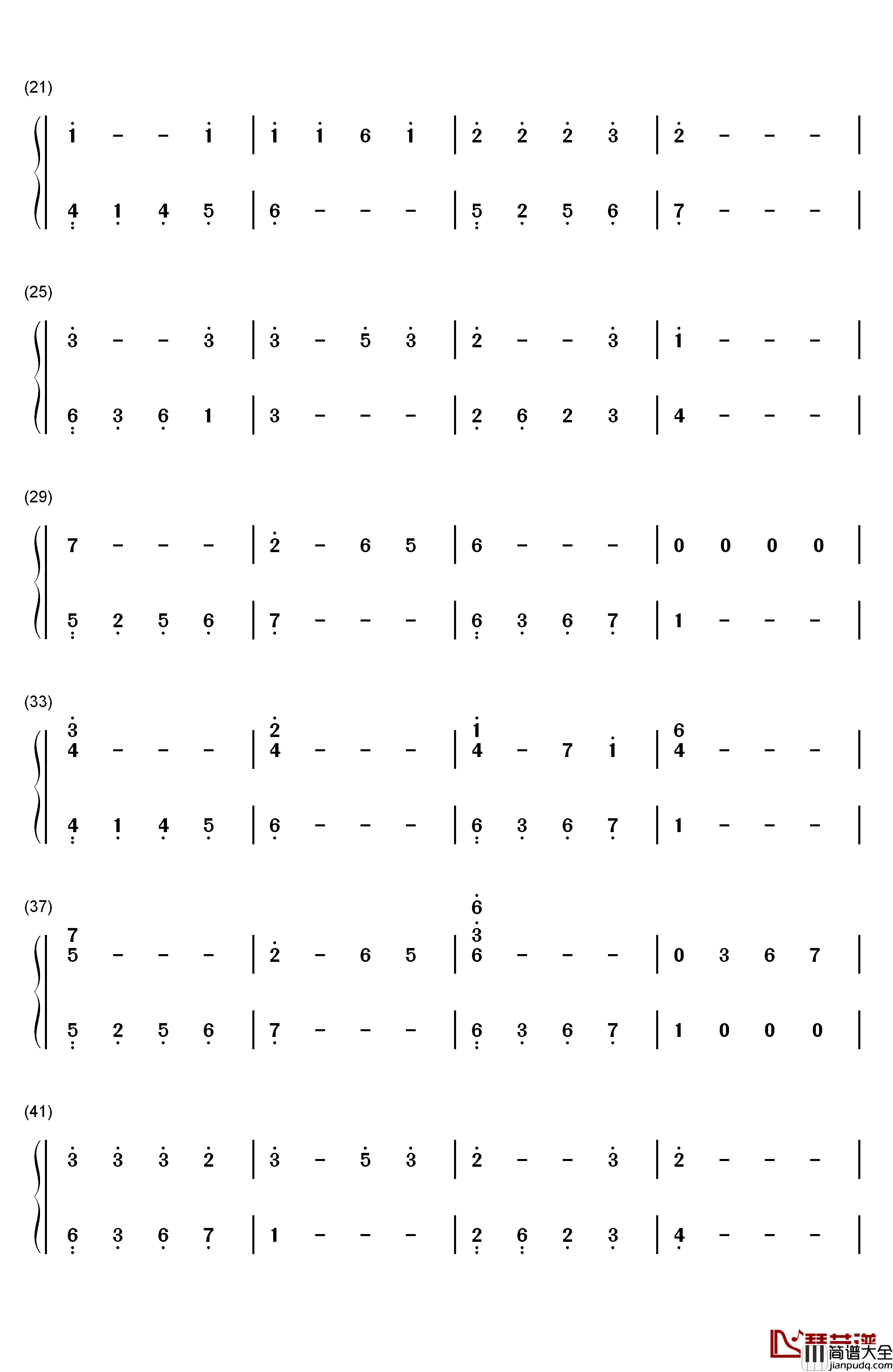 夏日星钢琴简谱_数字双手_火影忍者