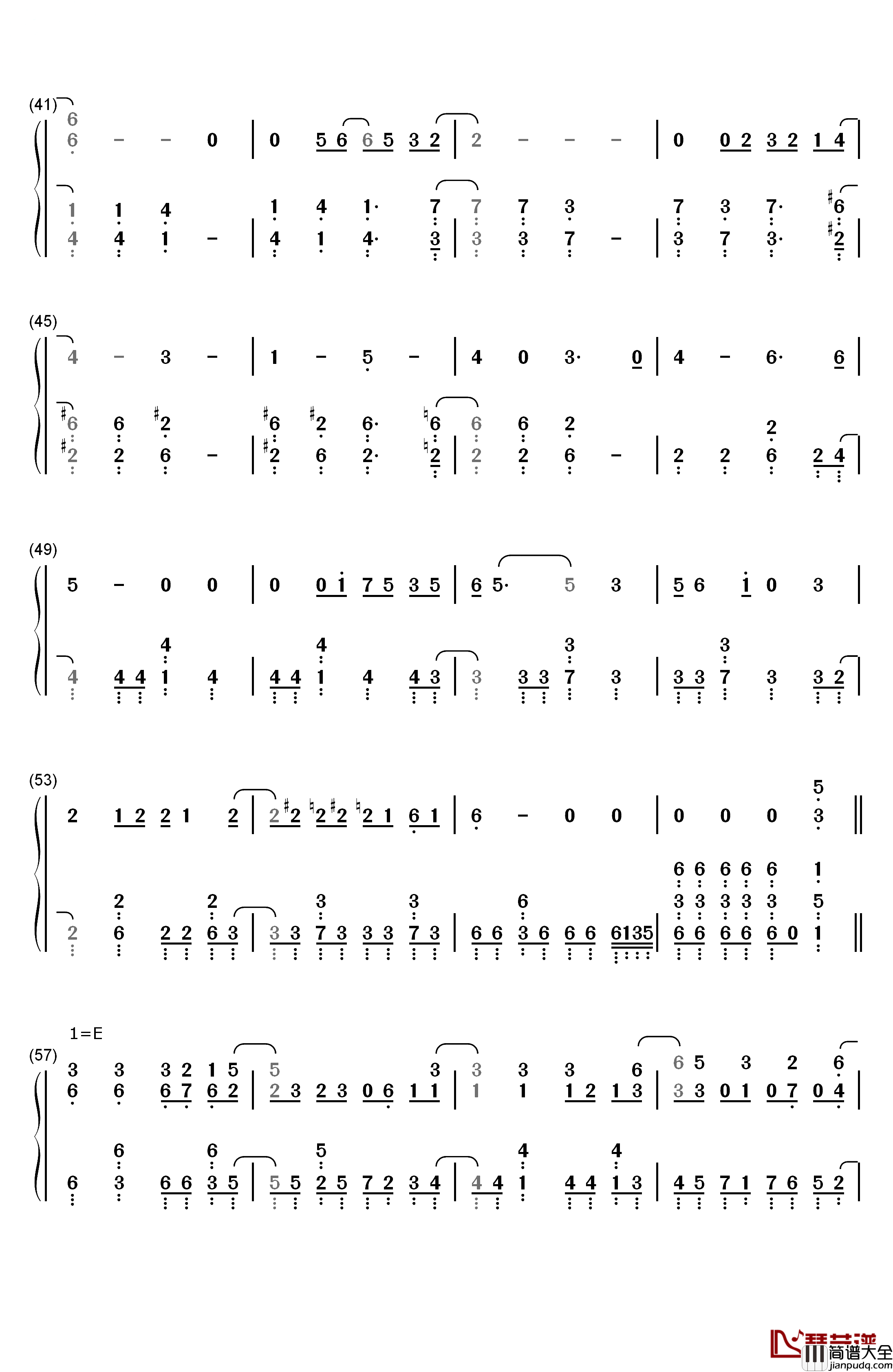 チルドレンレコード_钢琴简谱_数字双手_IA(じん)