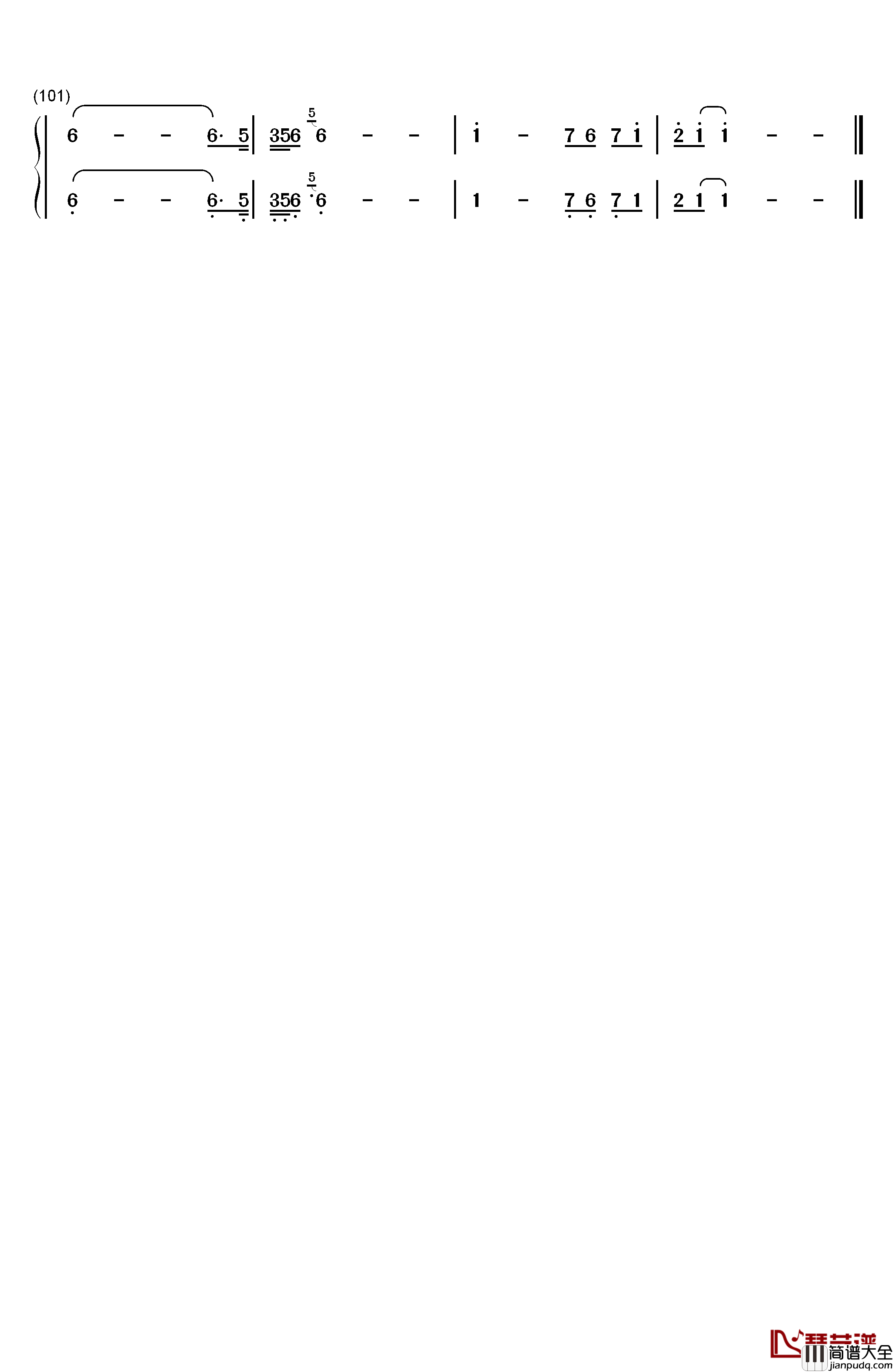 醉春风钢琴简谱_数字双手_金学峰