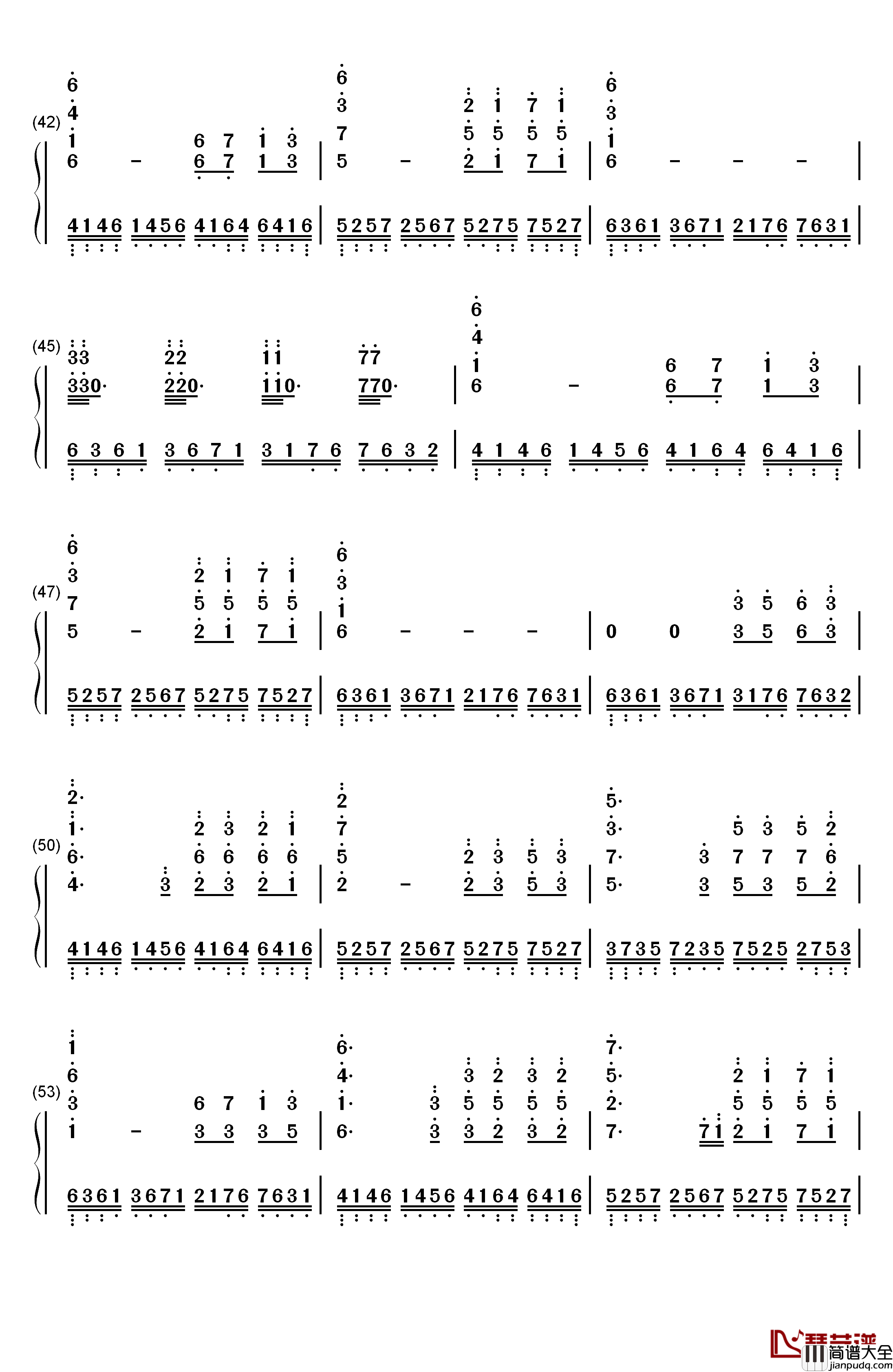 夜的钢琴曲_5钢琴简谱_数字双手_石进