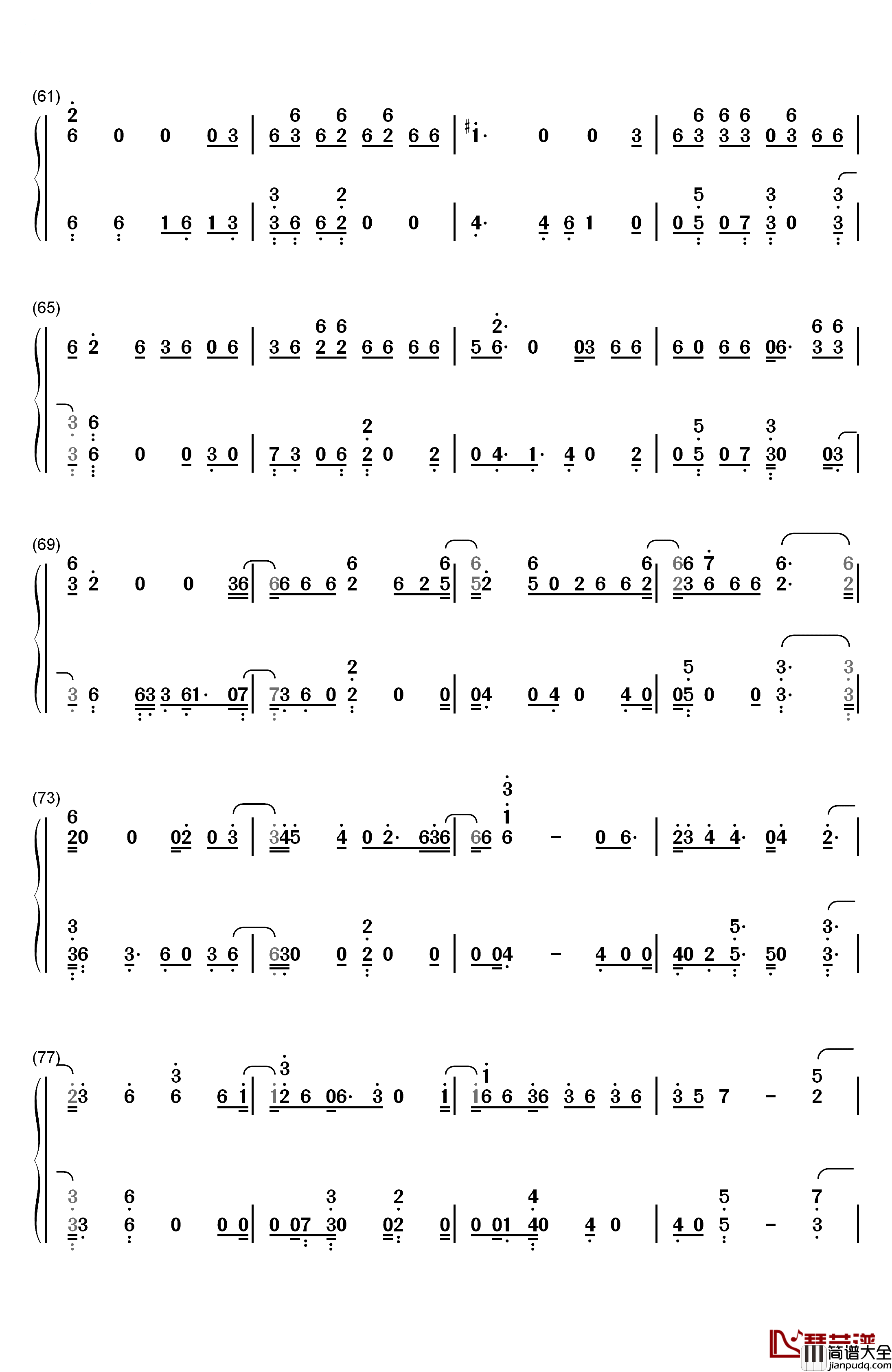 Both钢琴简谱_数字双手_Gucci_Mane_ft_Drake