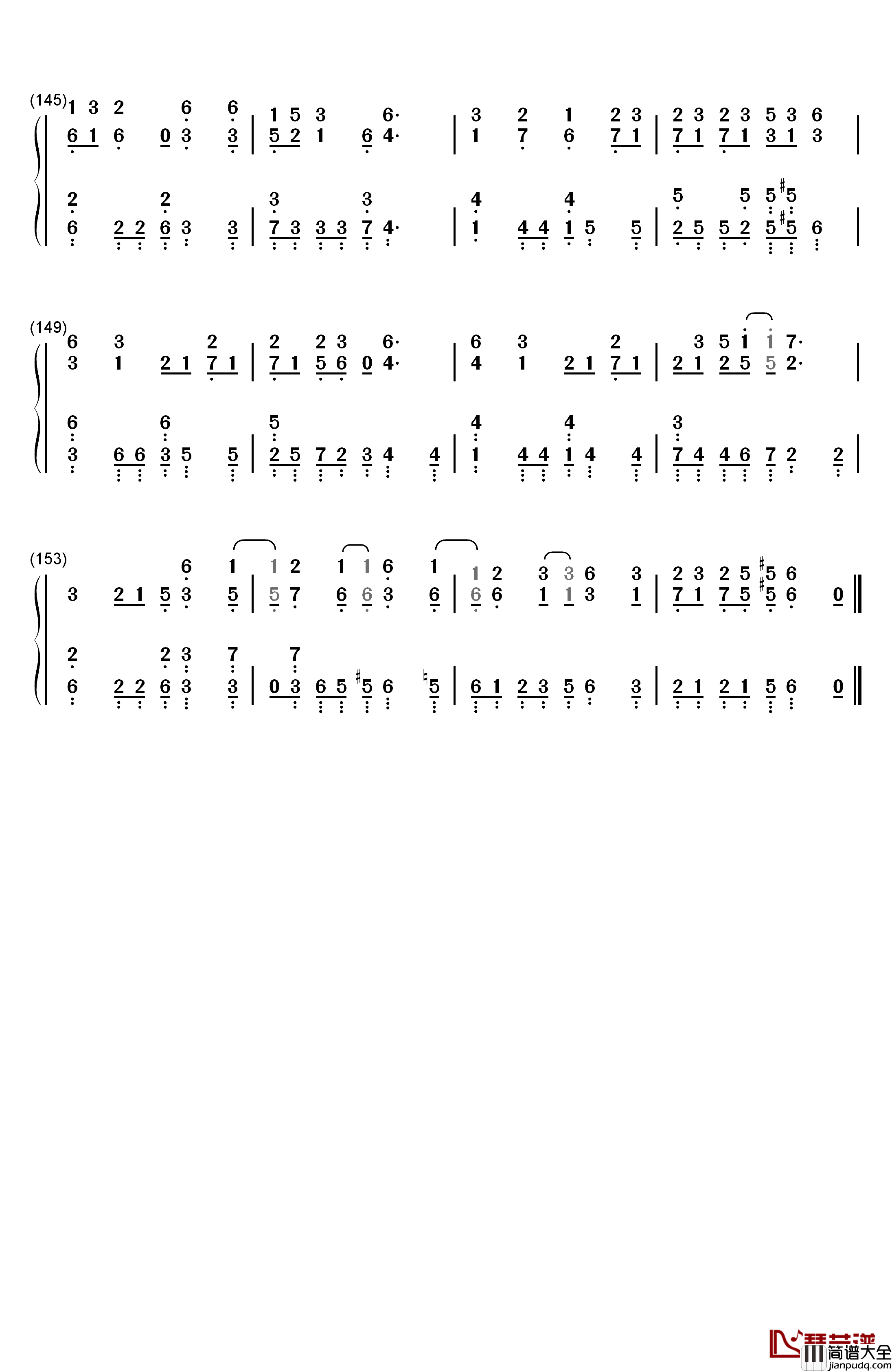 チルドレンレコード_钢琴简谱_数字双手_IA(じん)