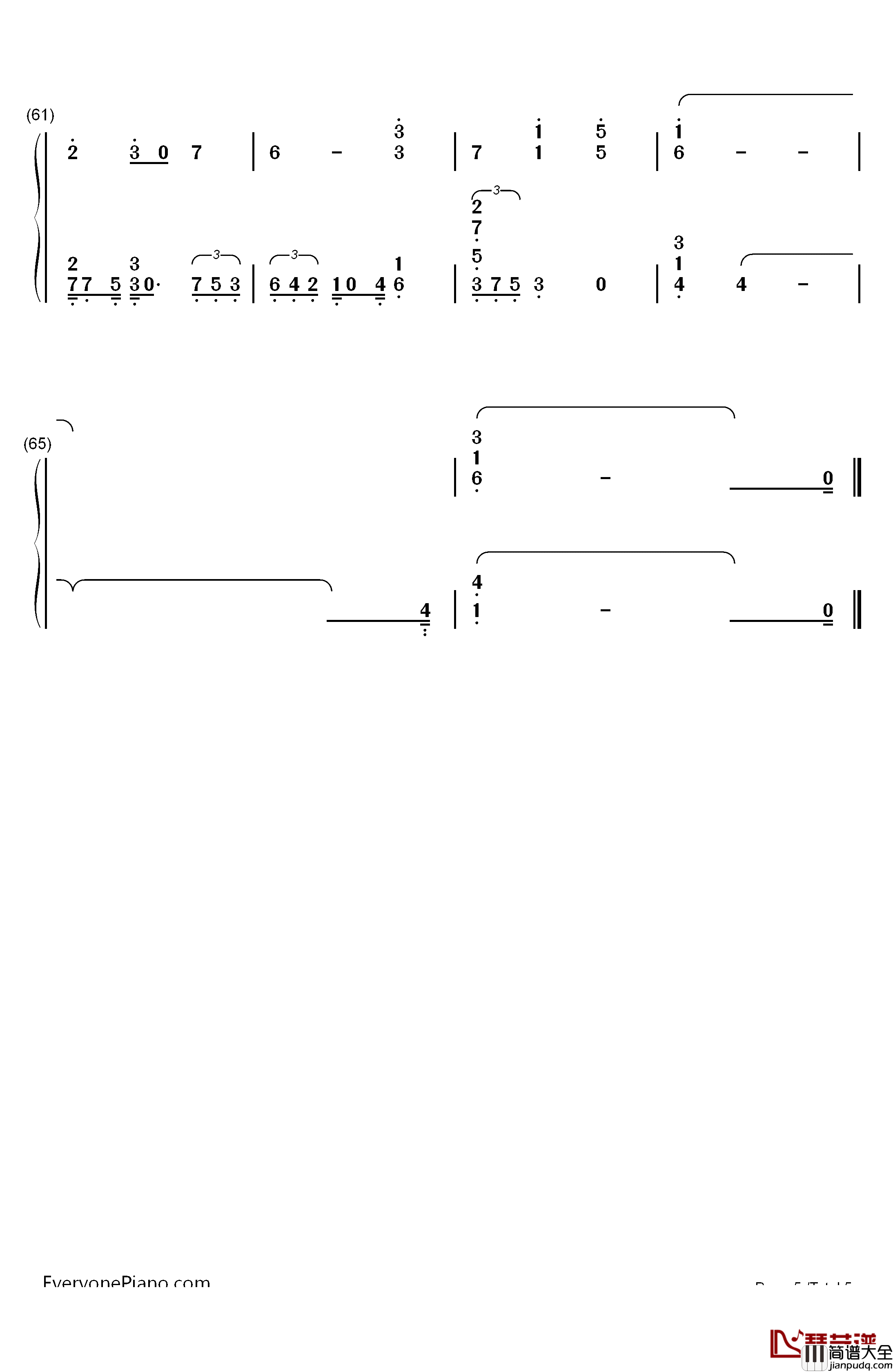 女皇花园钢琴简谱_数字双手_Maple_Story