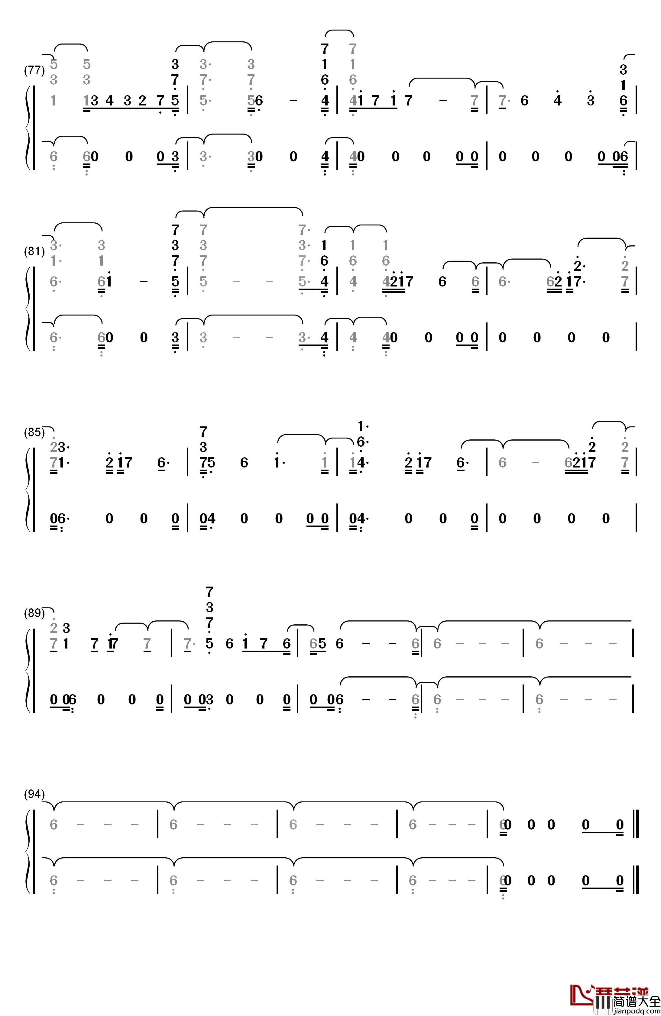 Lovely钢琴简谱_数字双手_Billie_Eilish_Khalid