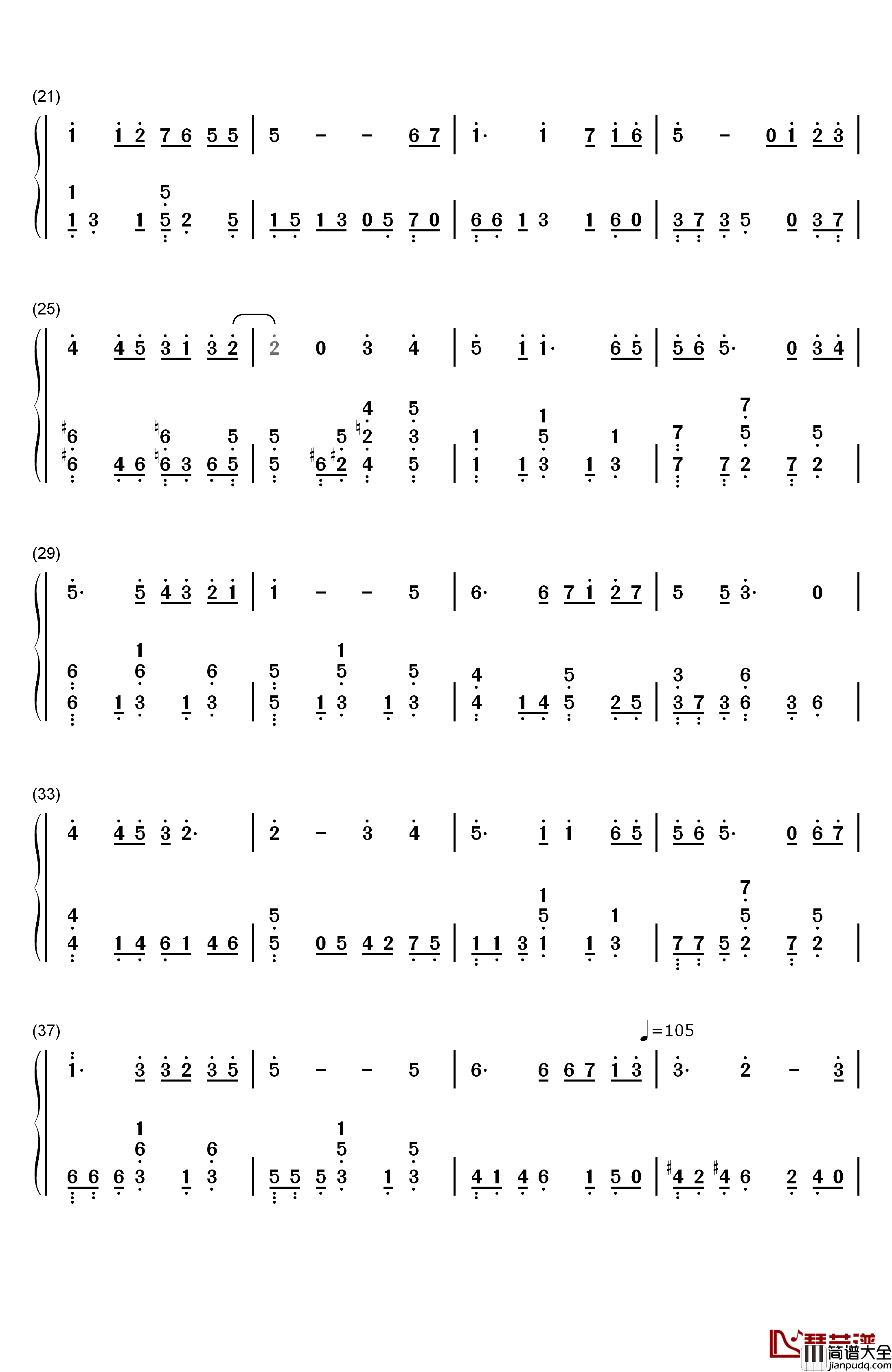 心的旋律钢琴简谱_数字双手_白浜坂高校合唱部