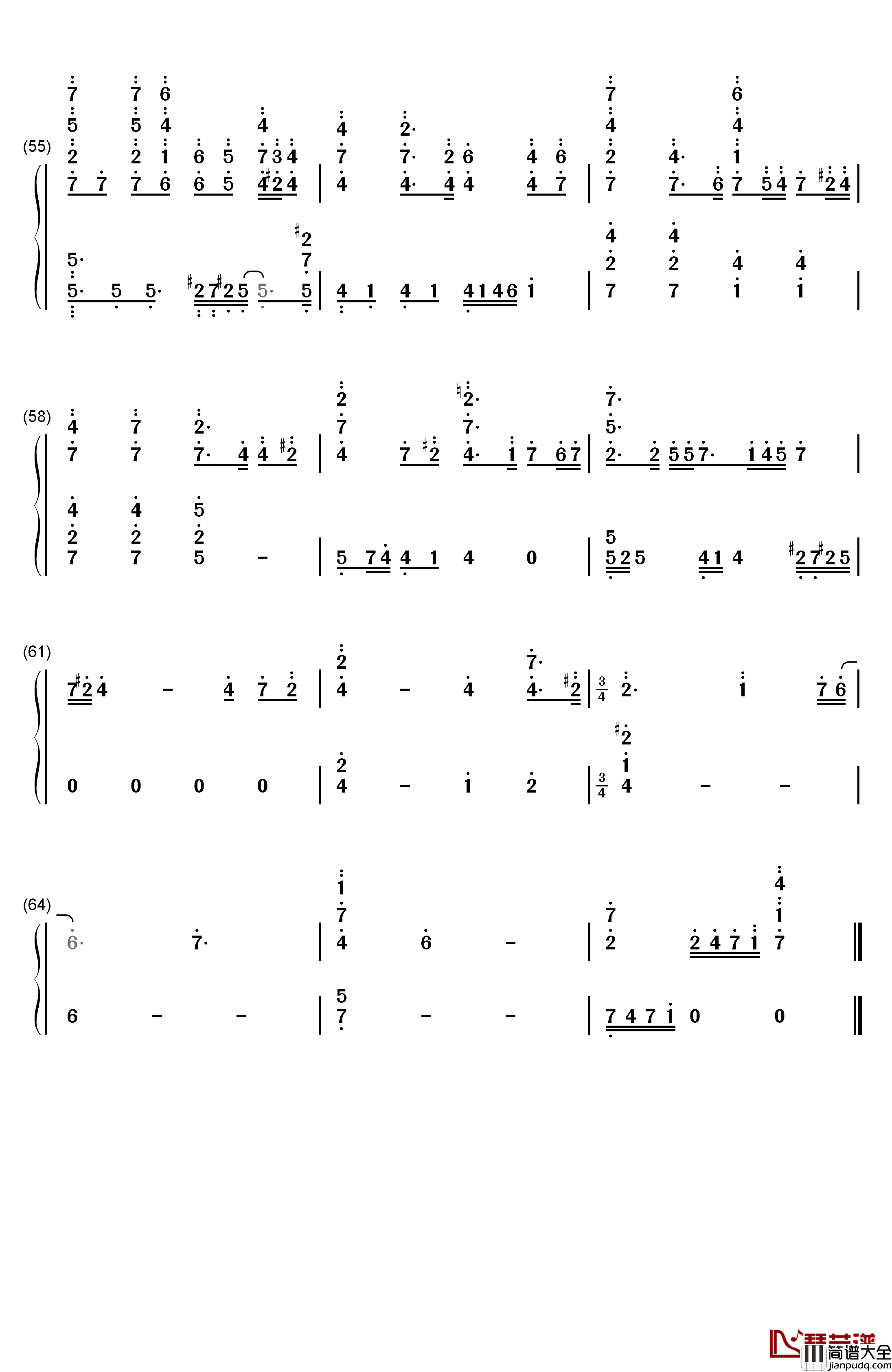 You_Raise_Me_Up钢琴简谱_数字双手_Josh_Groban