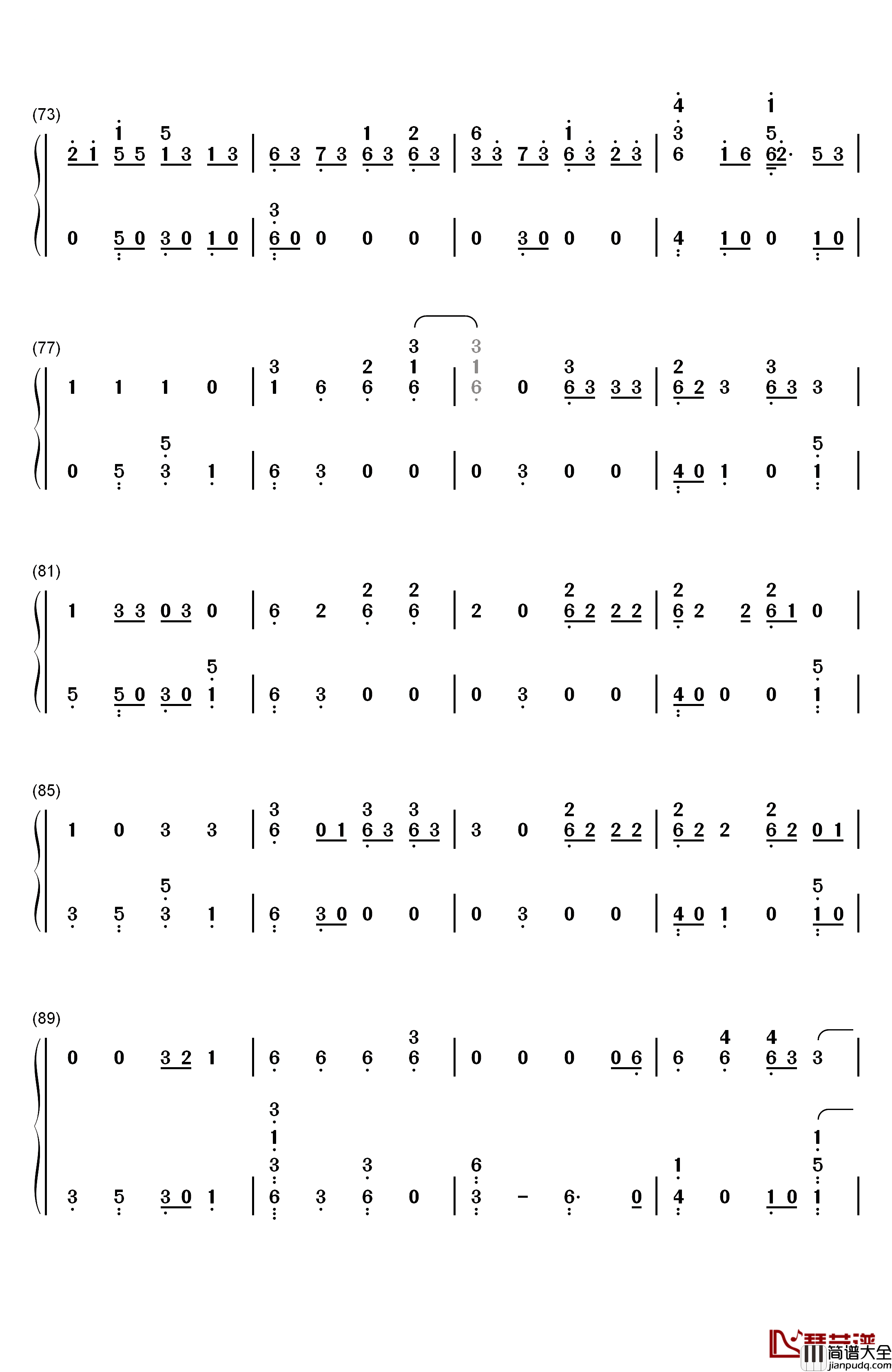 Start_Again钢琴简谱_数字双手_OneRepublic_Logic