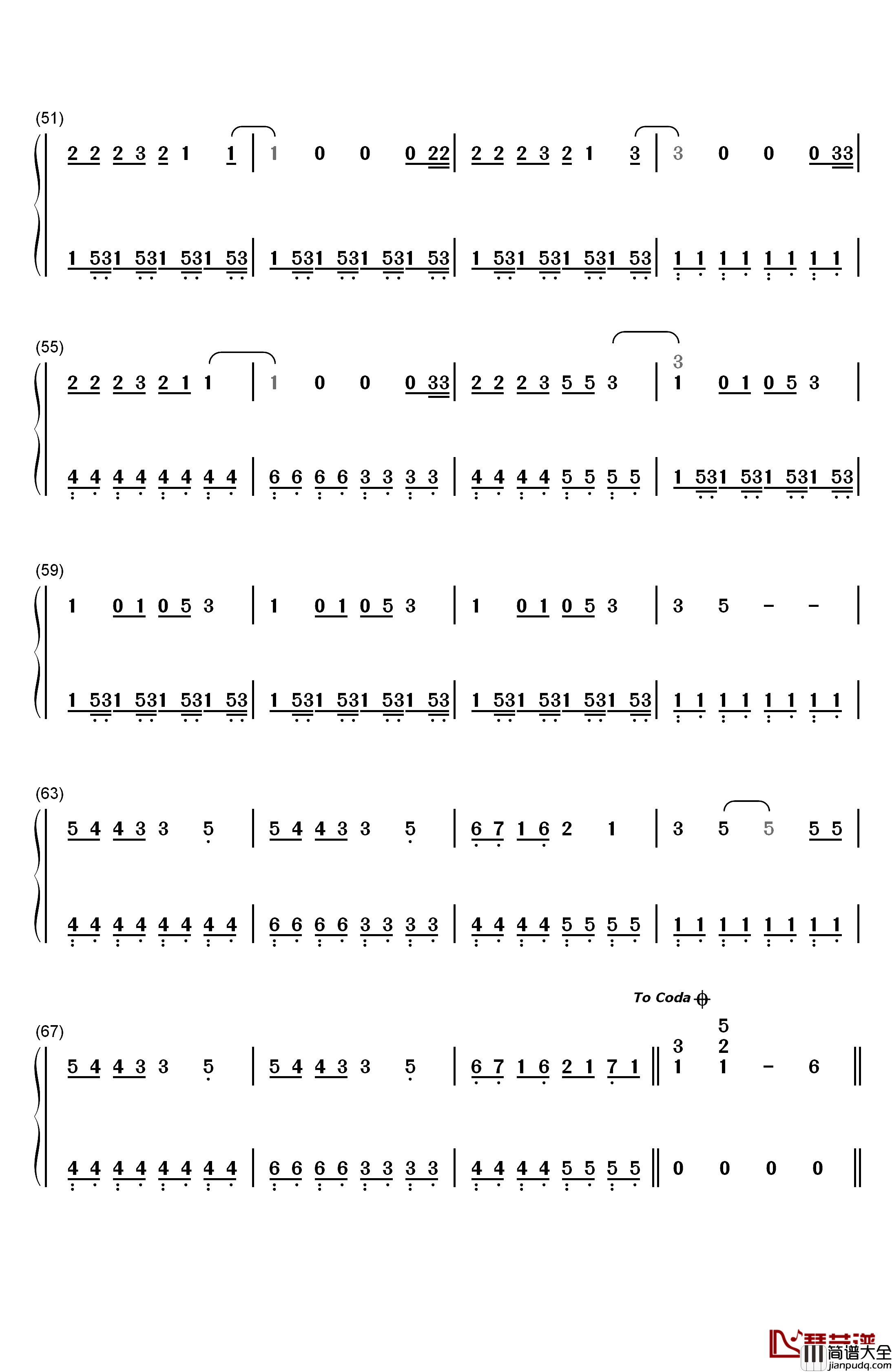 Downtown钢琴简谱_数字双手_Macklemore_&_Ryan_Lewis