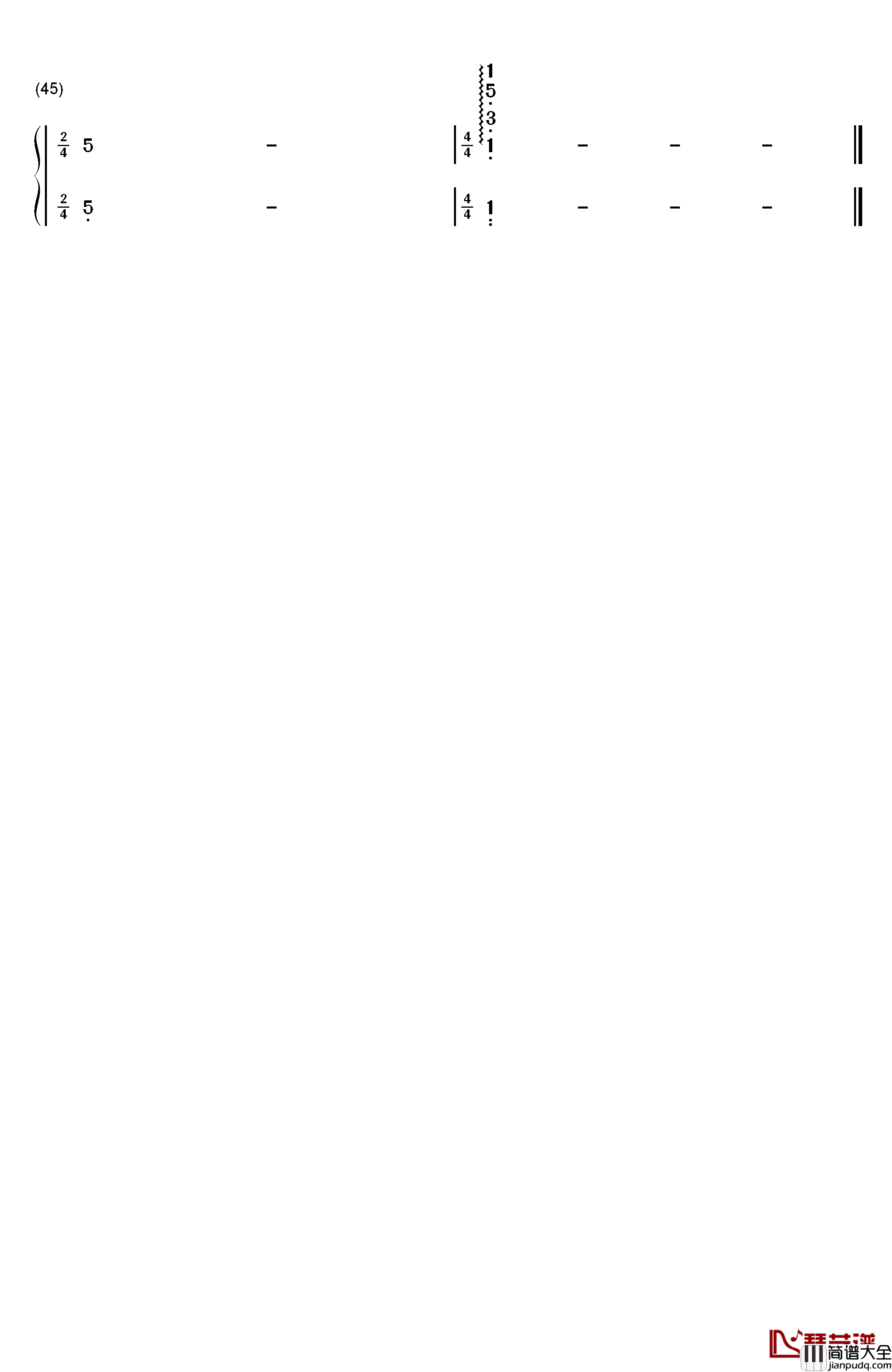 等我遇见你钢琴简谱_数字双手_李健