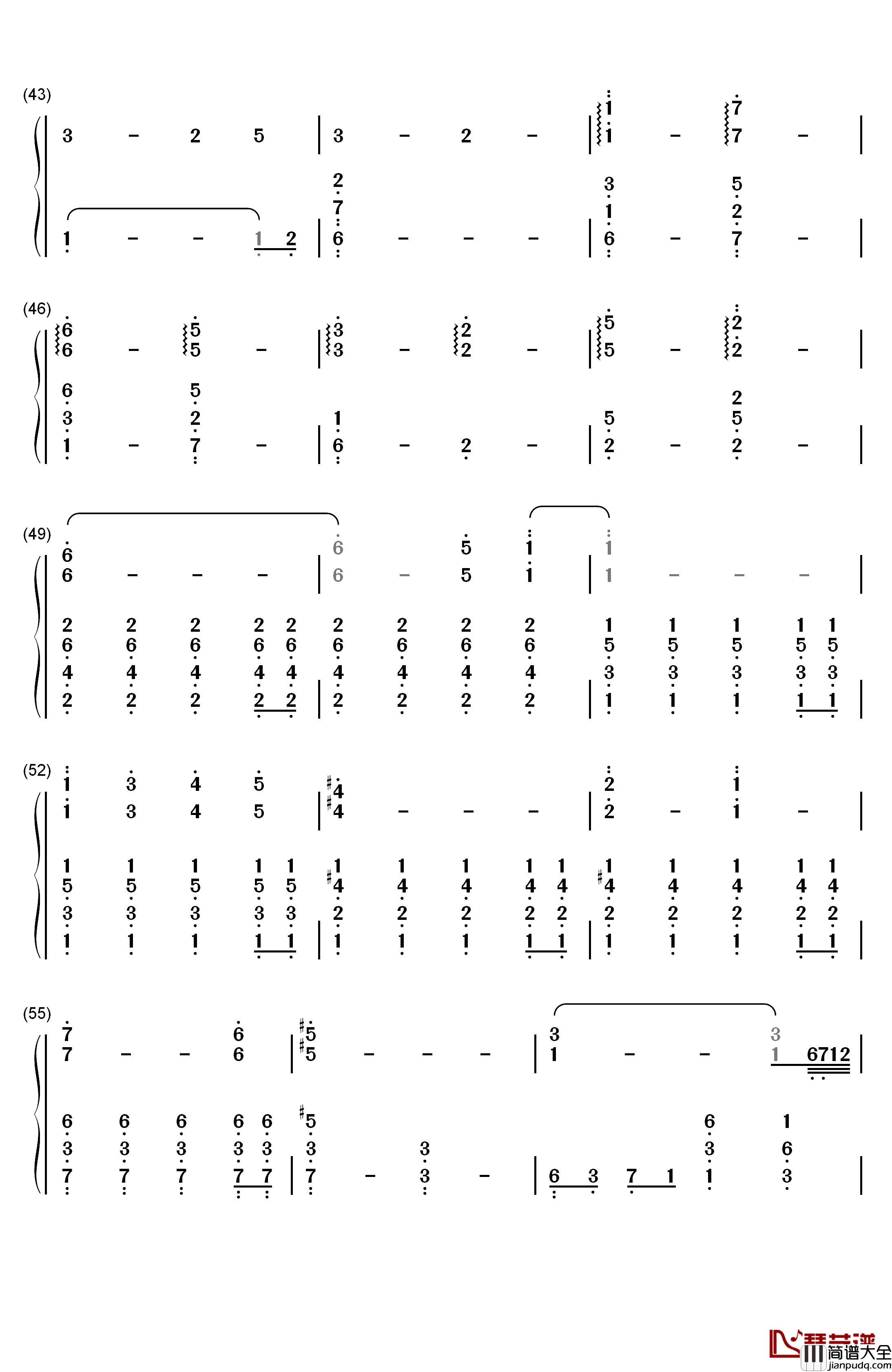 間の楔钢琴简谱_数字双手_间之楔