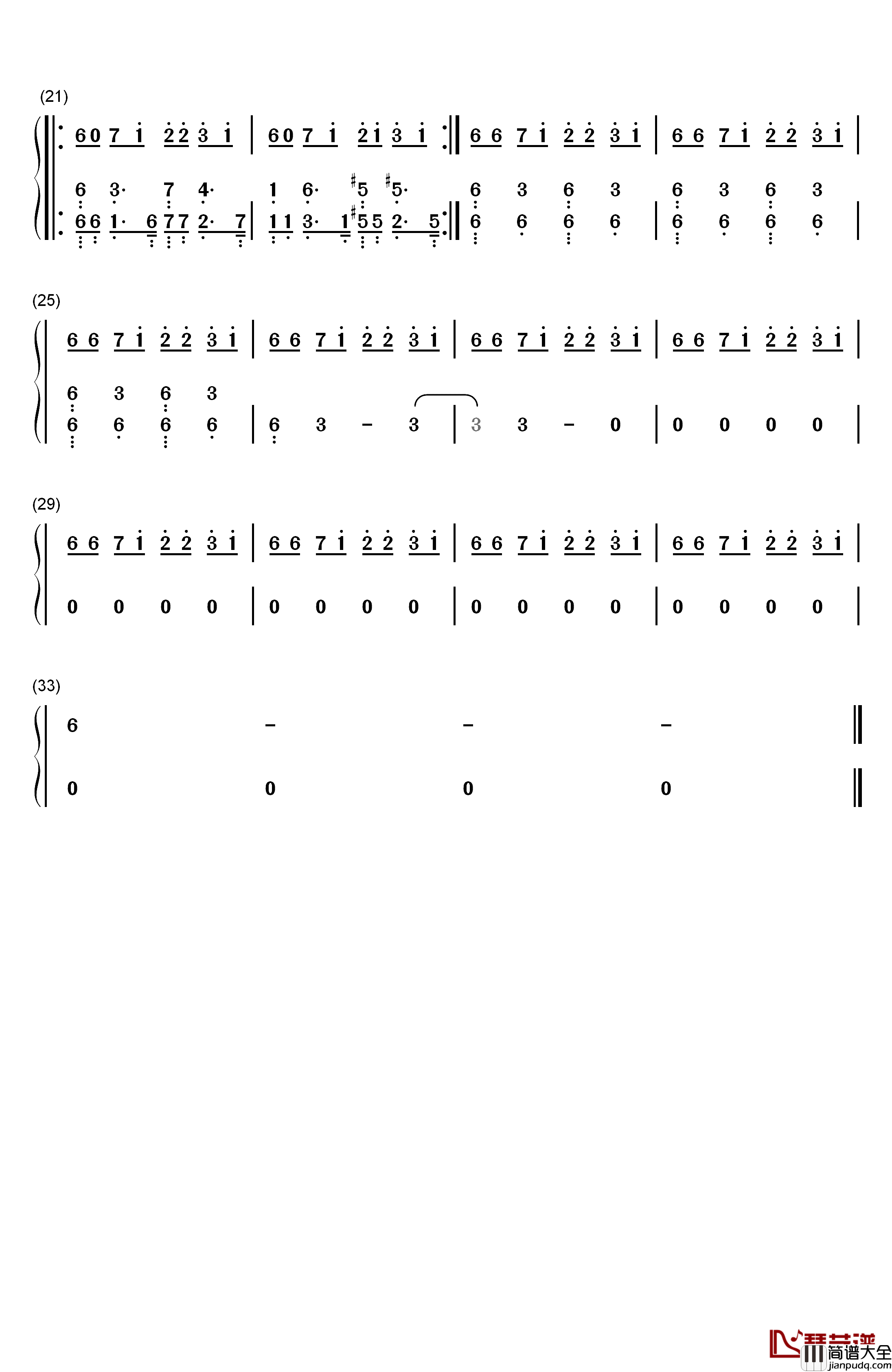 For_the_Damaged_Coda钢琴简谱_数字双手_Blonde_Redhead