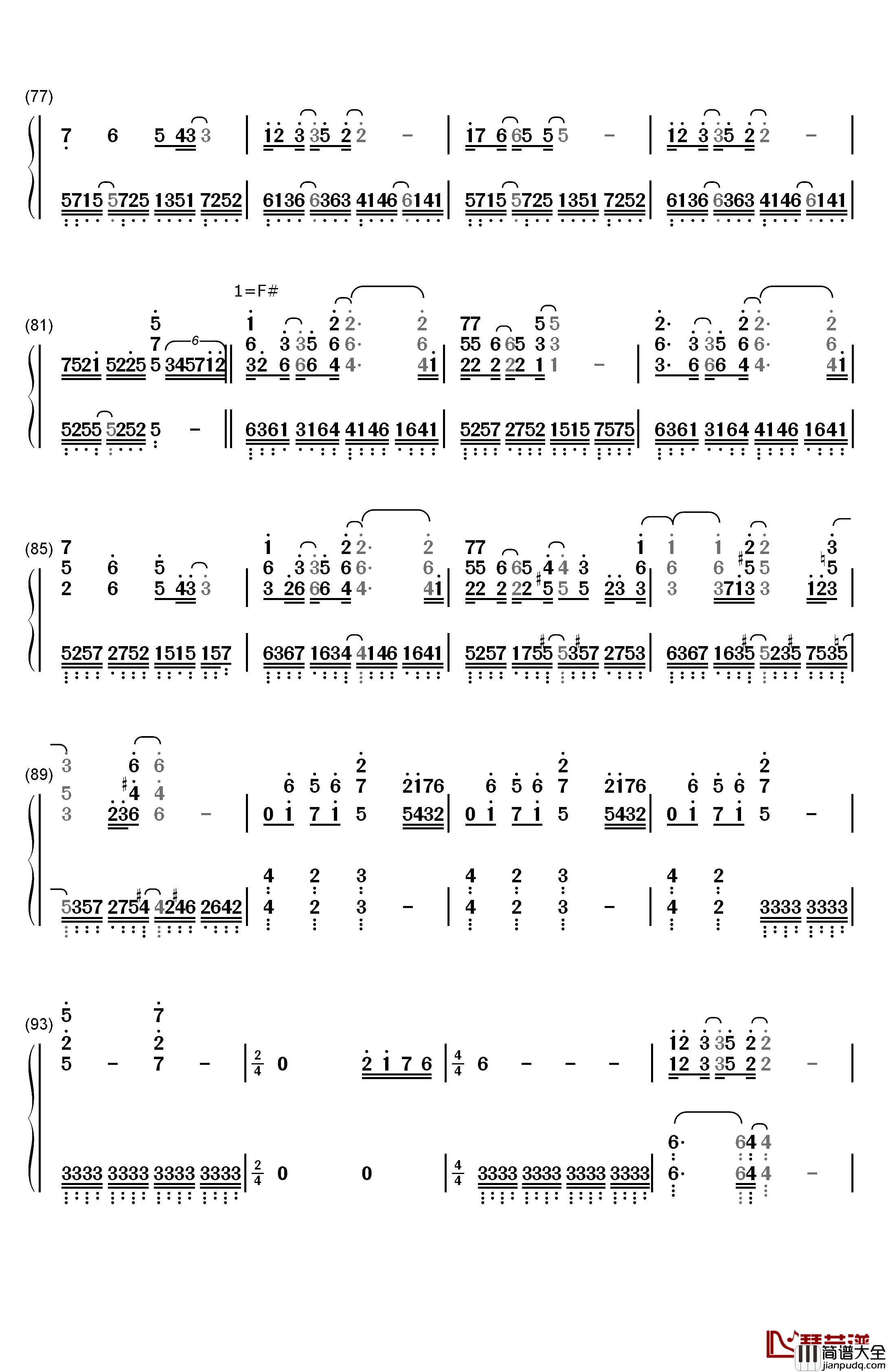 Invisible_Date钢琴简谱_数字双手_sweet_ARMS