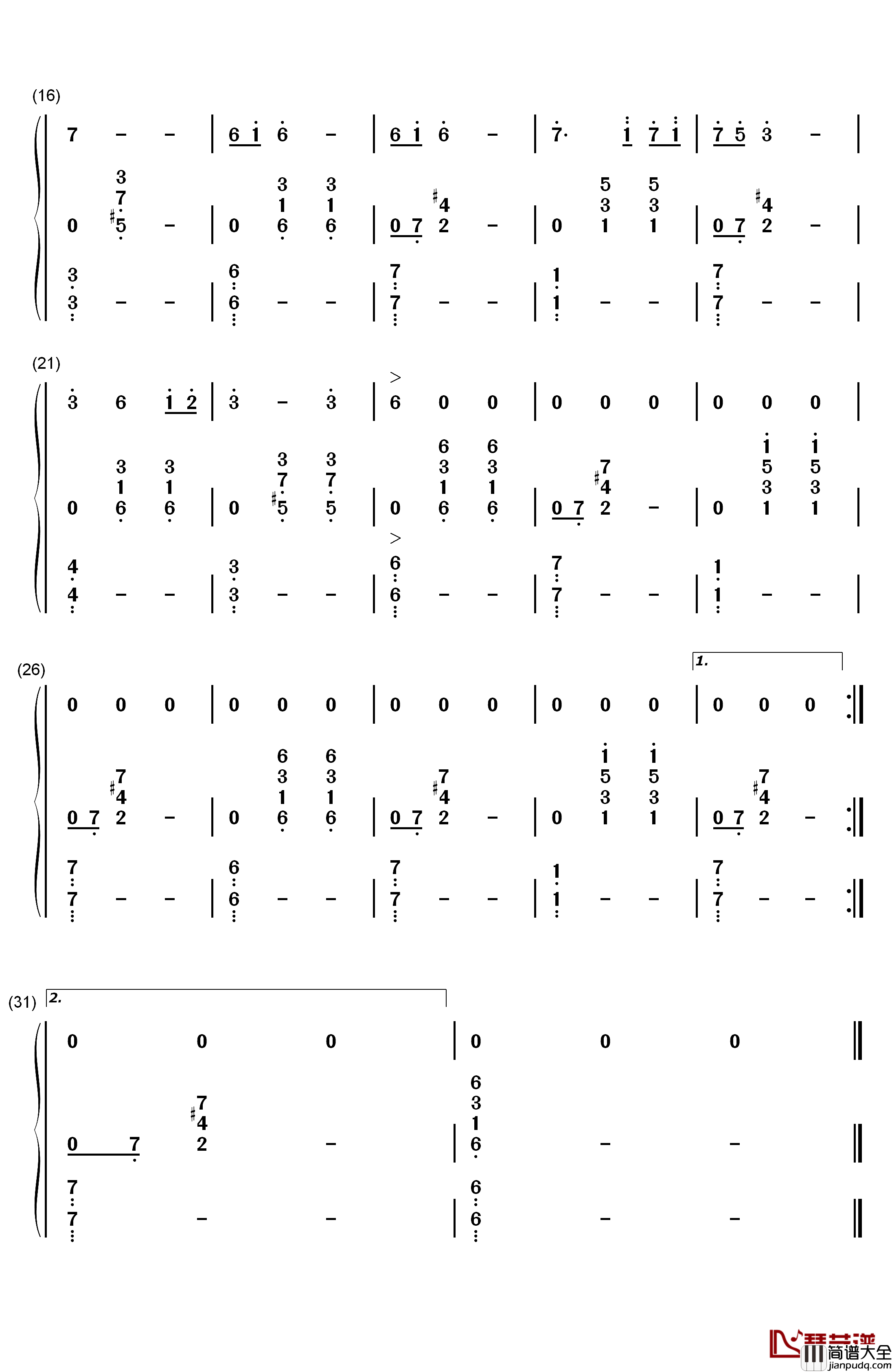 Song_of_Storms钢琴简谱_数字双手_近藤浩治