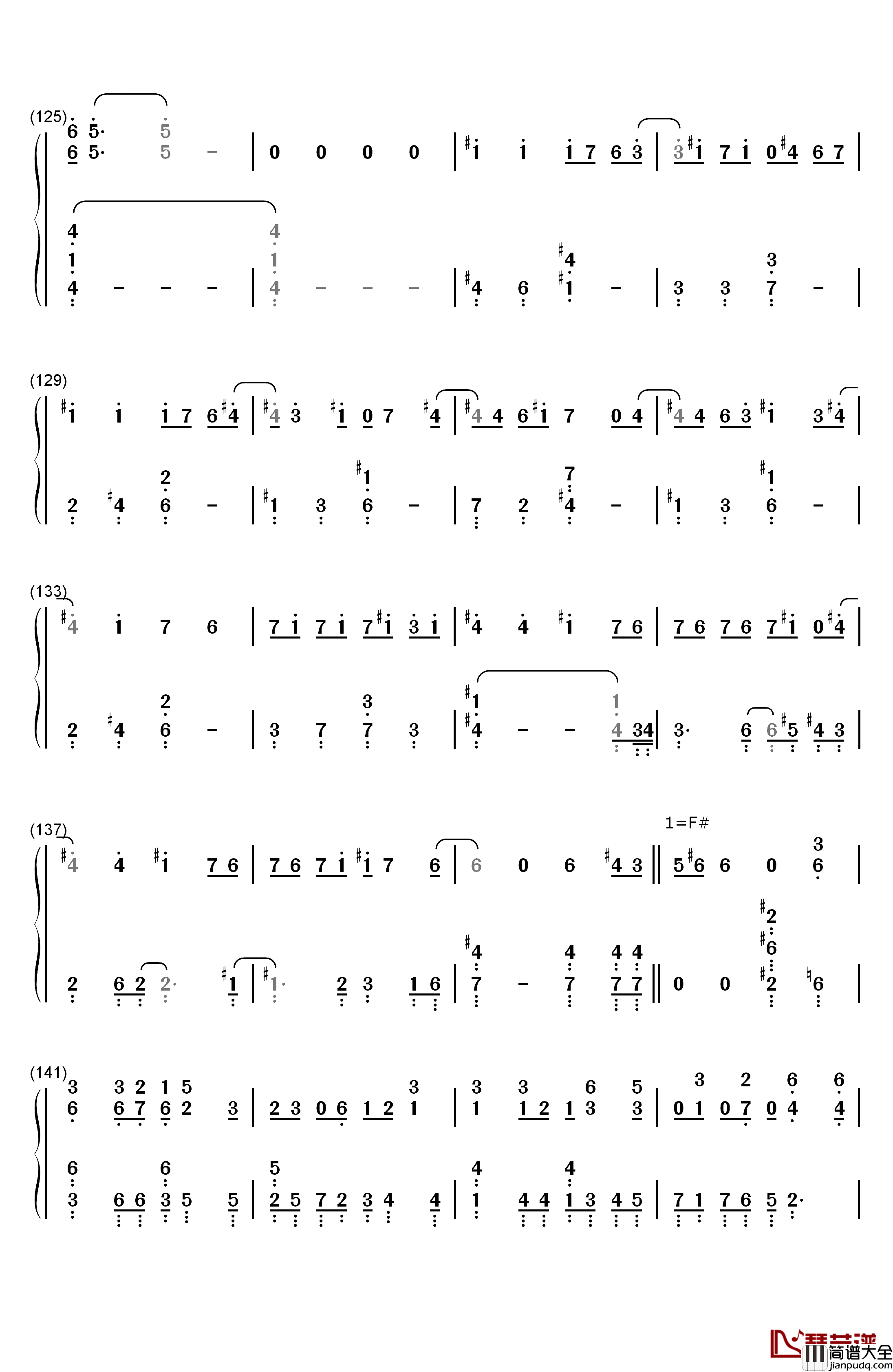チルドレンレコード_钢琴简谱_数字双手_IA(じん)