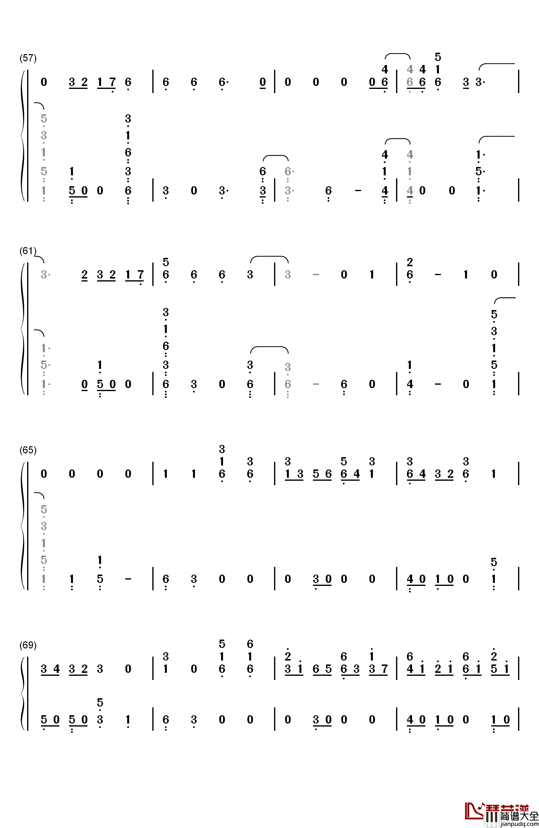 Start_Again钢琴简谱_数字双手_OneRepublic_Logic