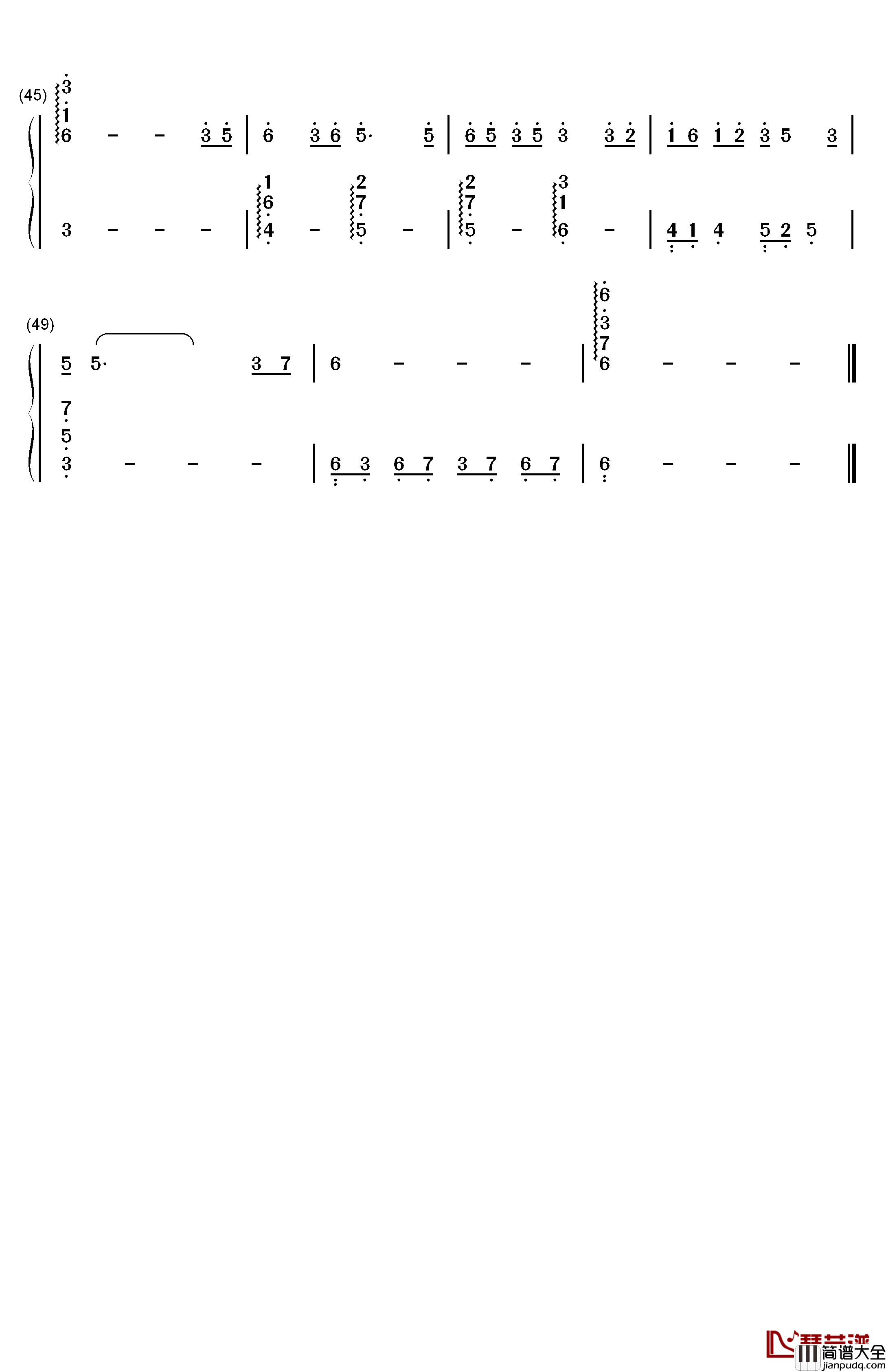 盗将行钢琴简谱_数字双手_花粥_马雨阳