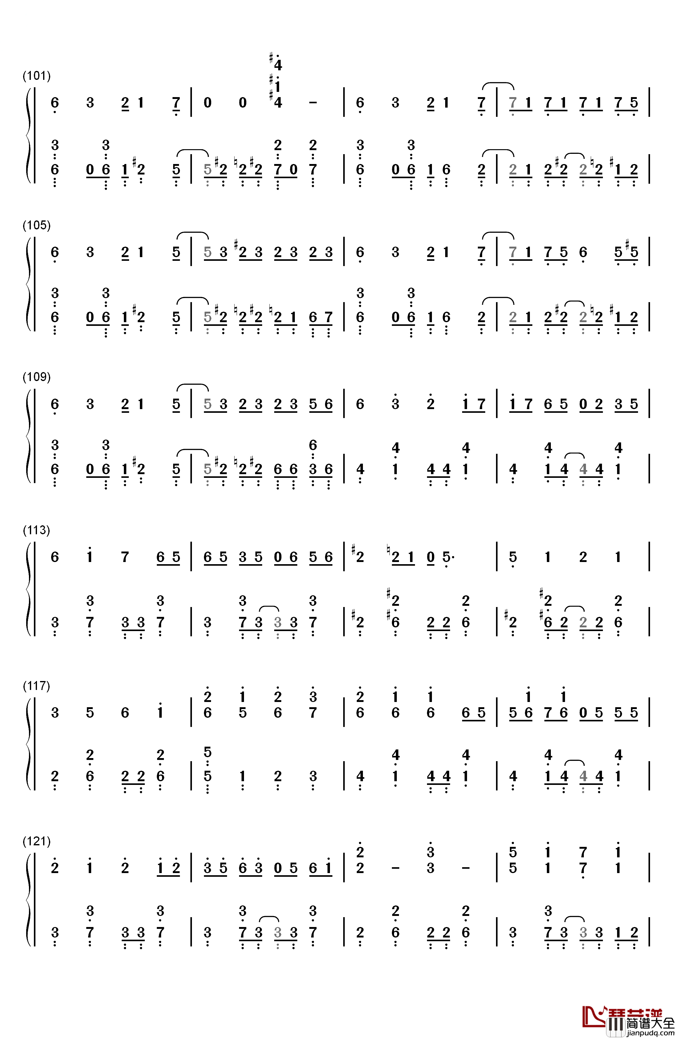 チルドレンレコード_钢琴简谱_数字双手_IA(じん)