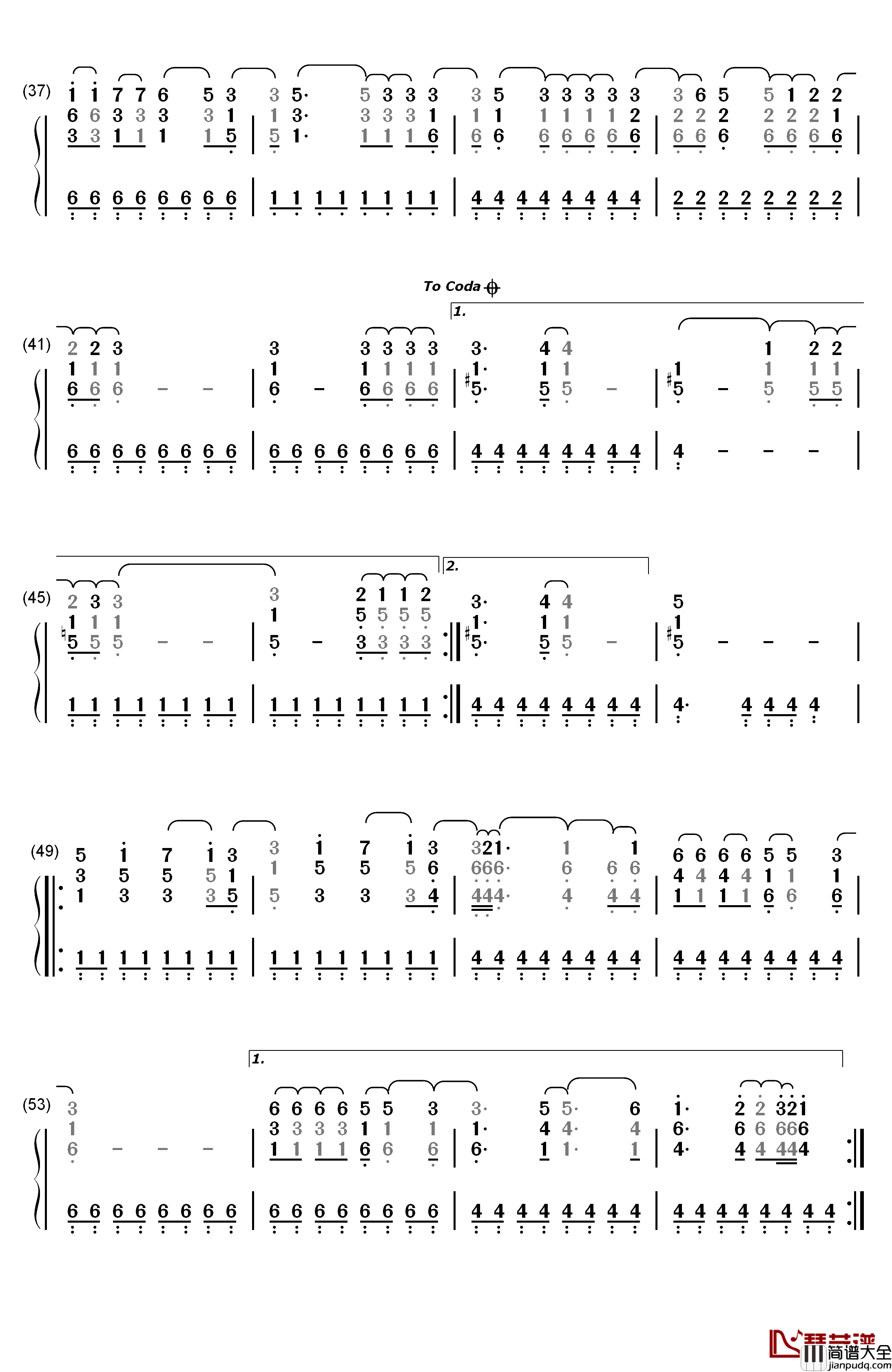 Dark_Side钢琴简谱_数字双手_Kelly_Clarkson