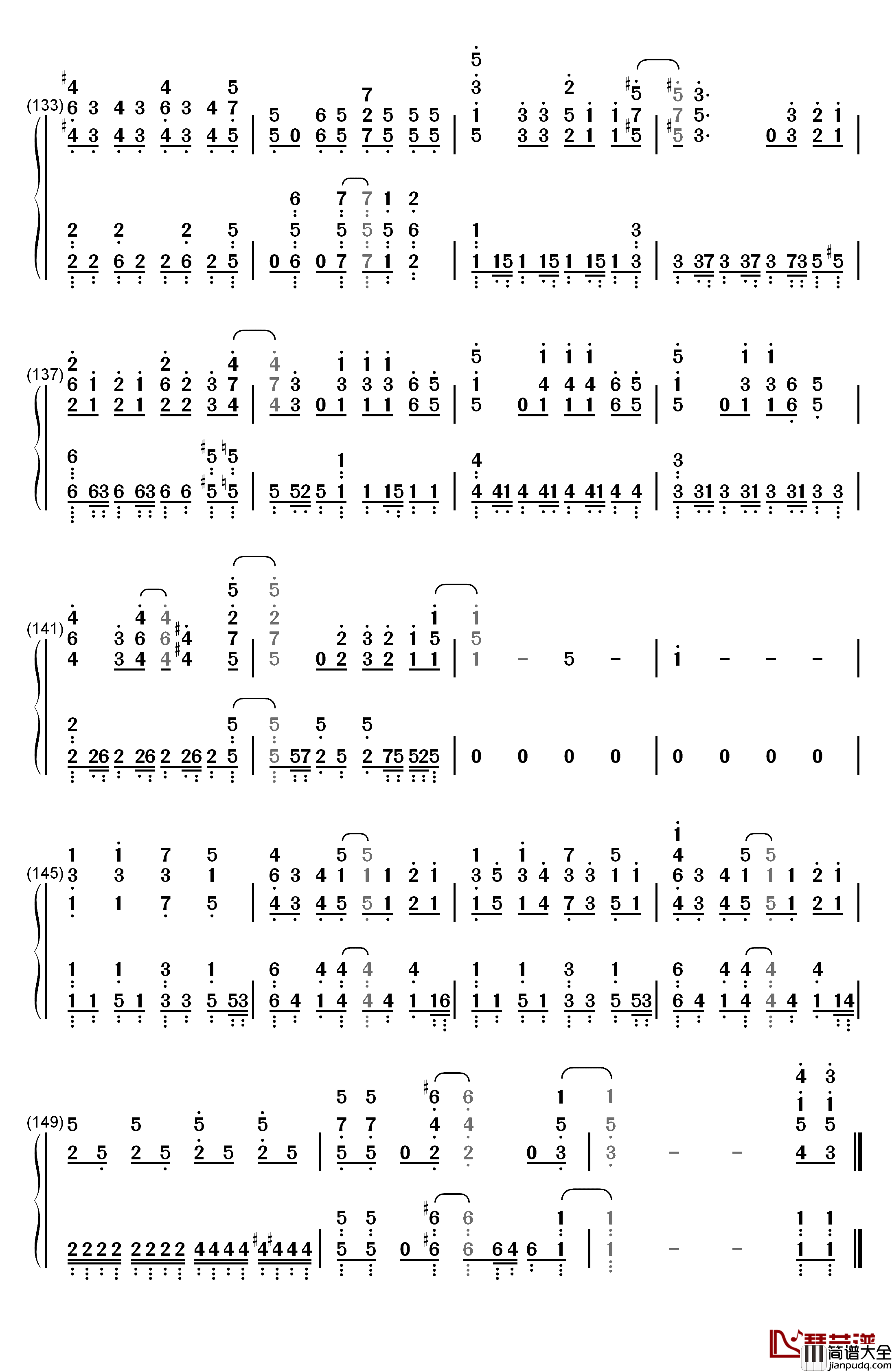 BABY钢琴简谱_数字双手_甜蜜子弹