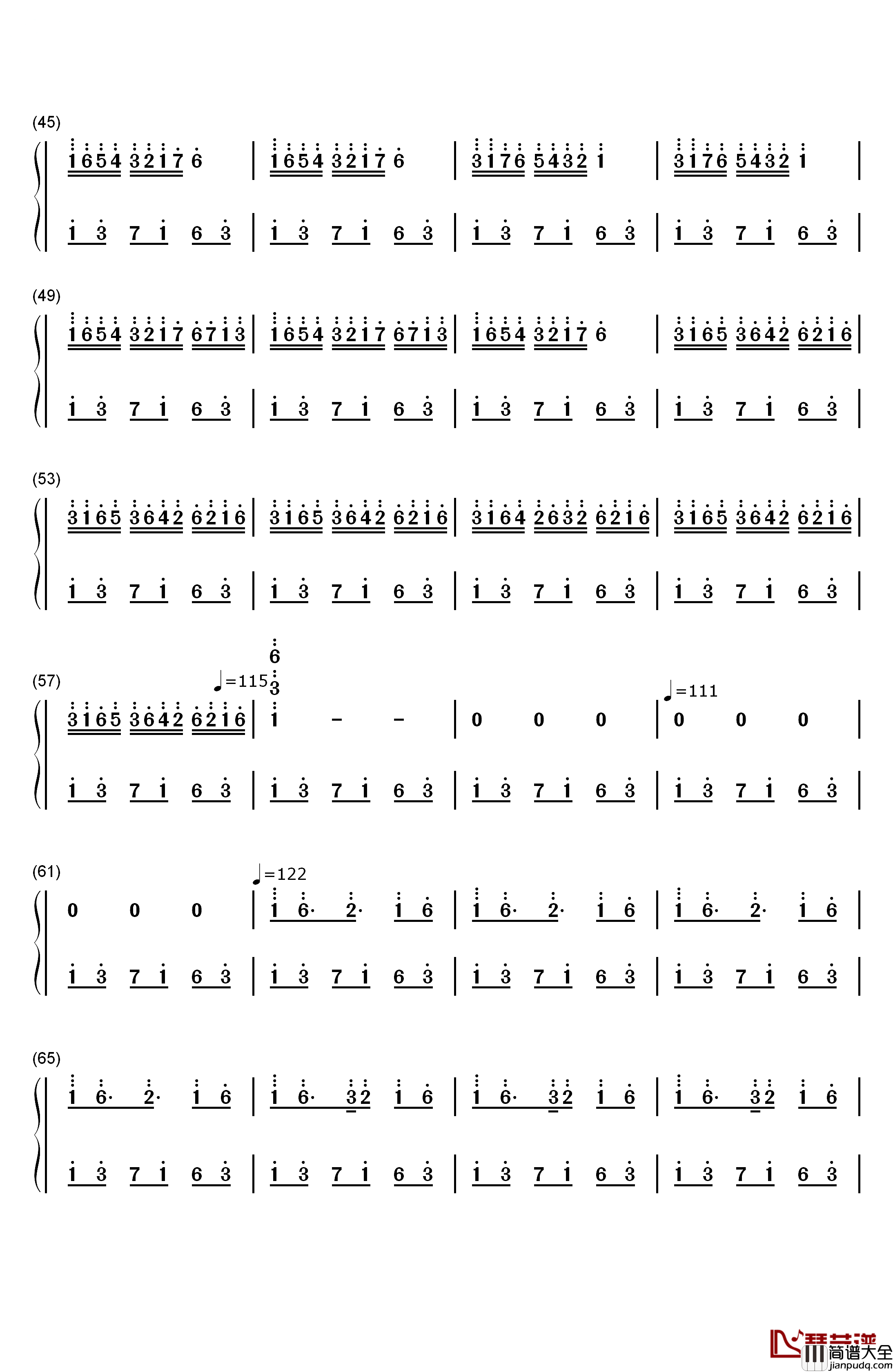 Carol_Of_The_Bells(钟声颂歌)钢琴简谱_数字双手_Mykola_Leontovych