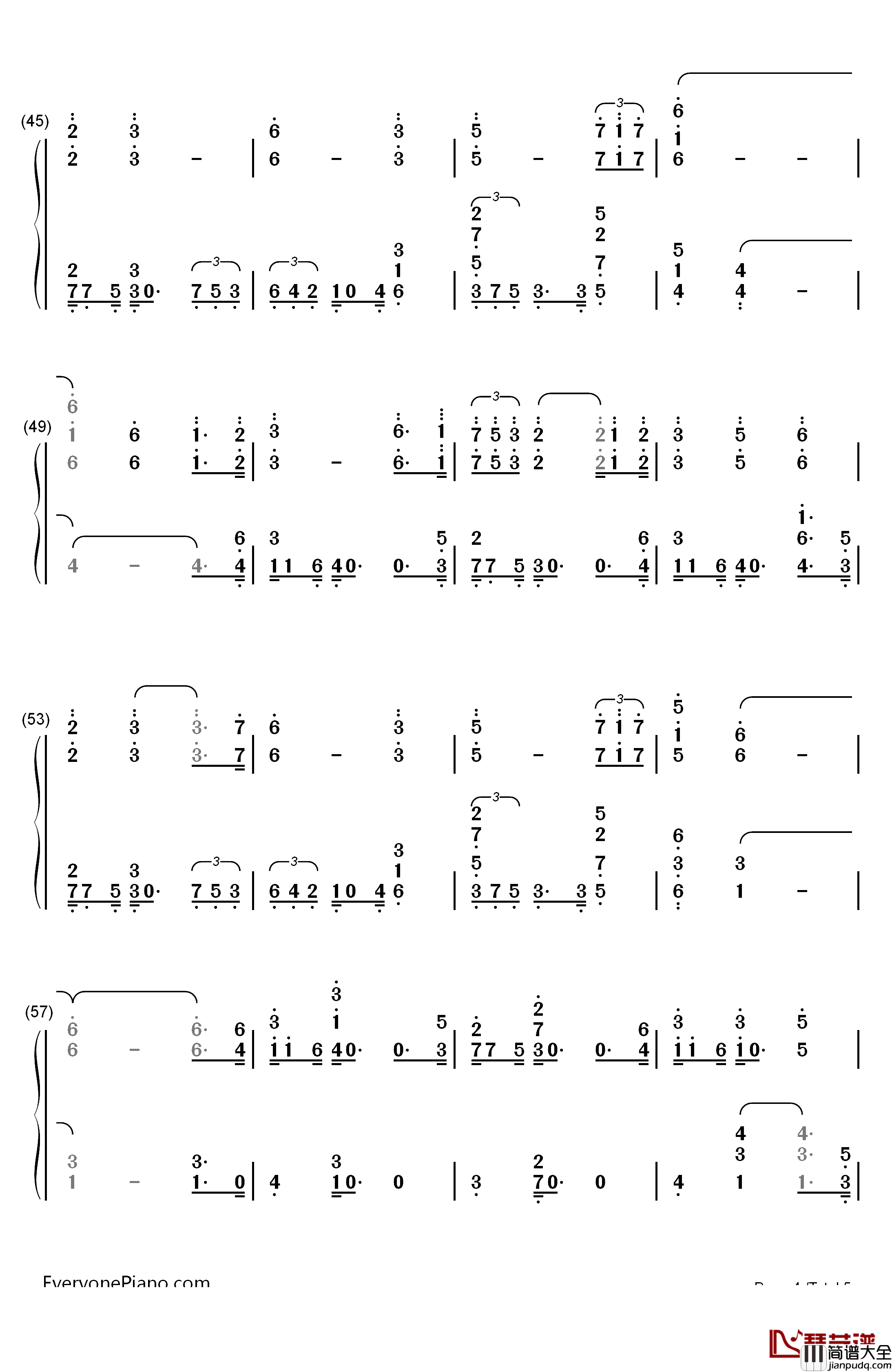 女皇花园钢琴简谱_数字双手_Maple_Story