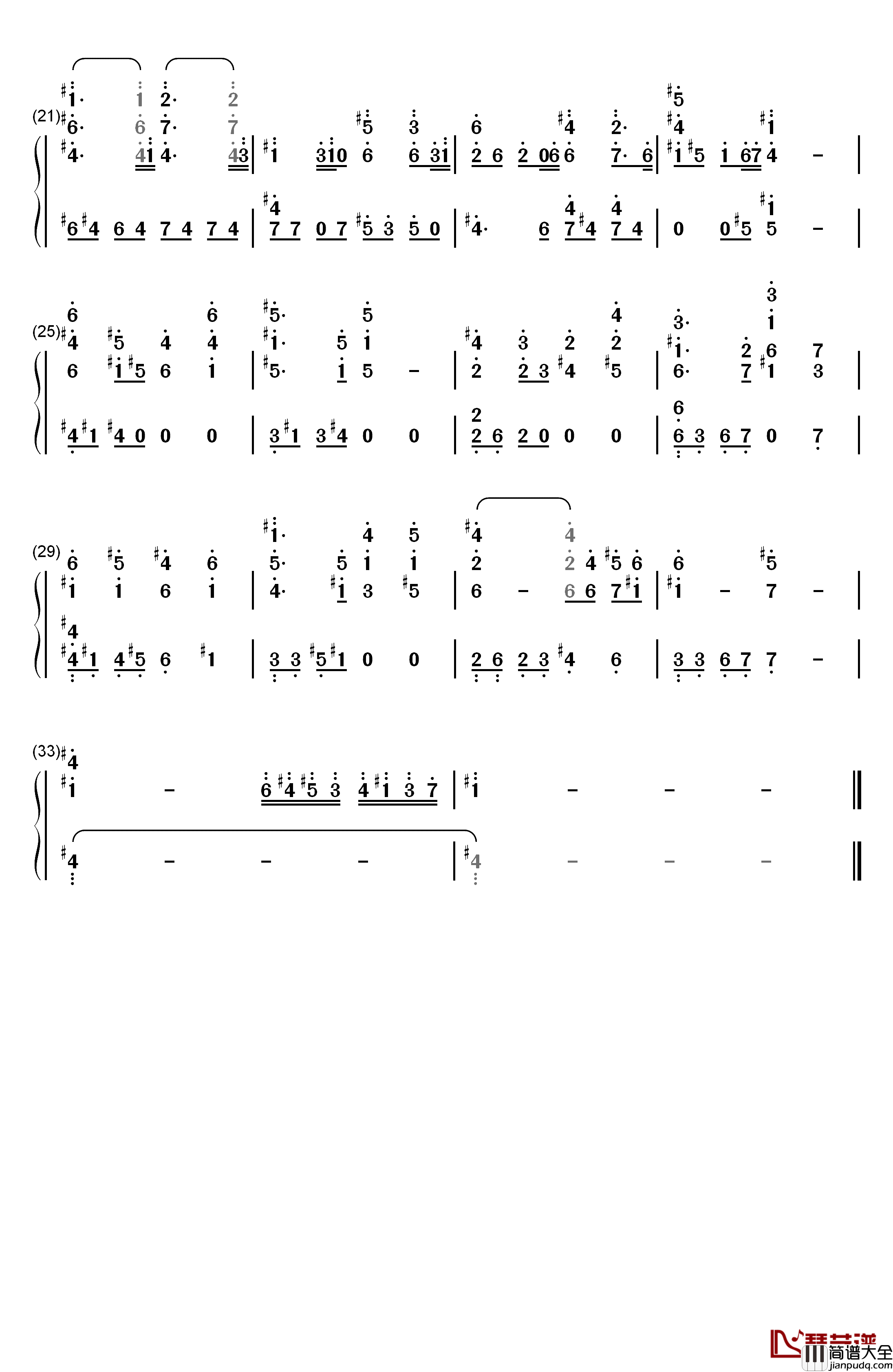 鬼泣_钢琴简谱_数字双手_CAPCOM