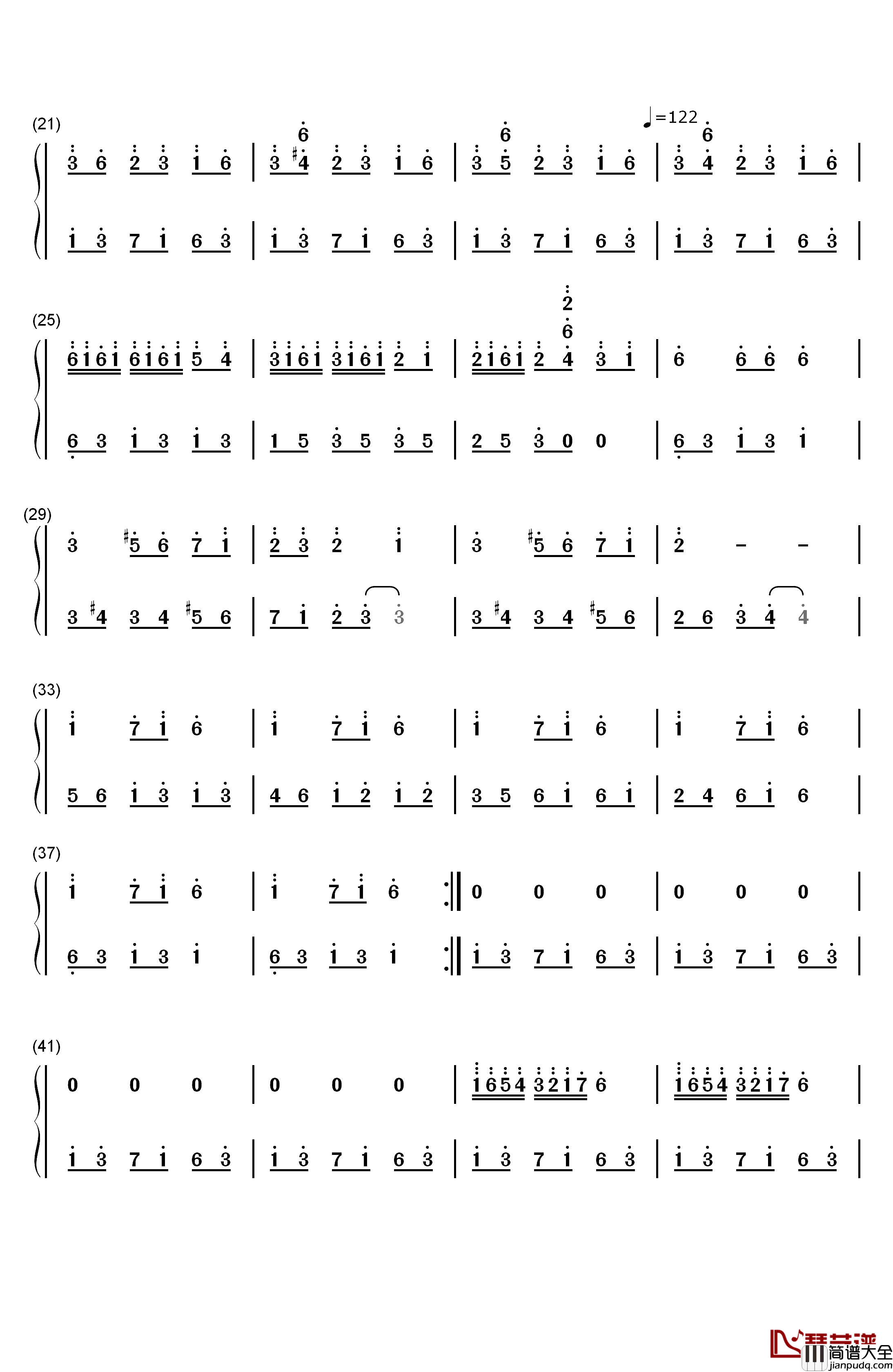 Carol_Of_The_Bells(钟声颂歌)钢琴简谱_数字双手_Mykola_Leontovych