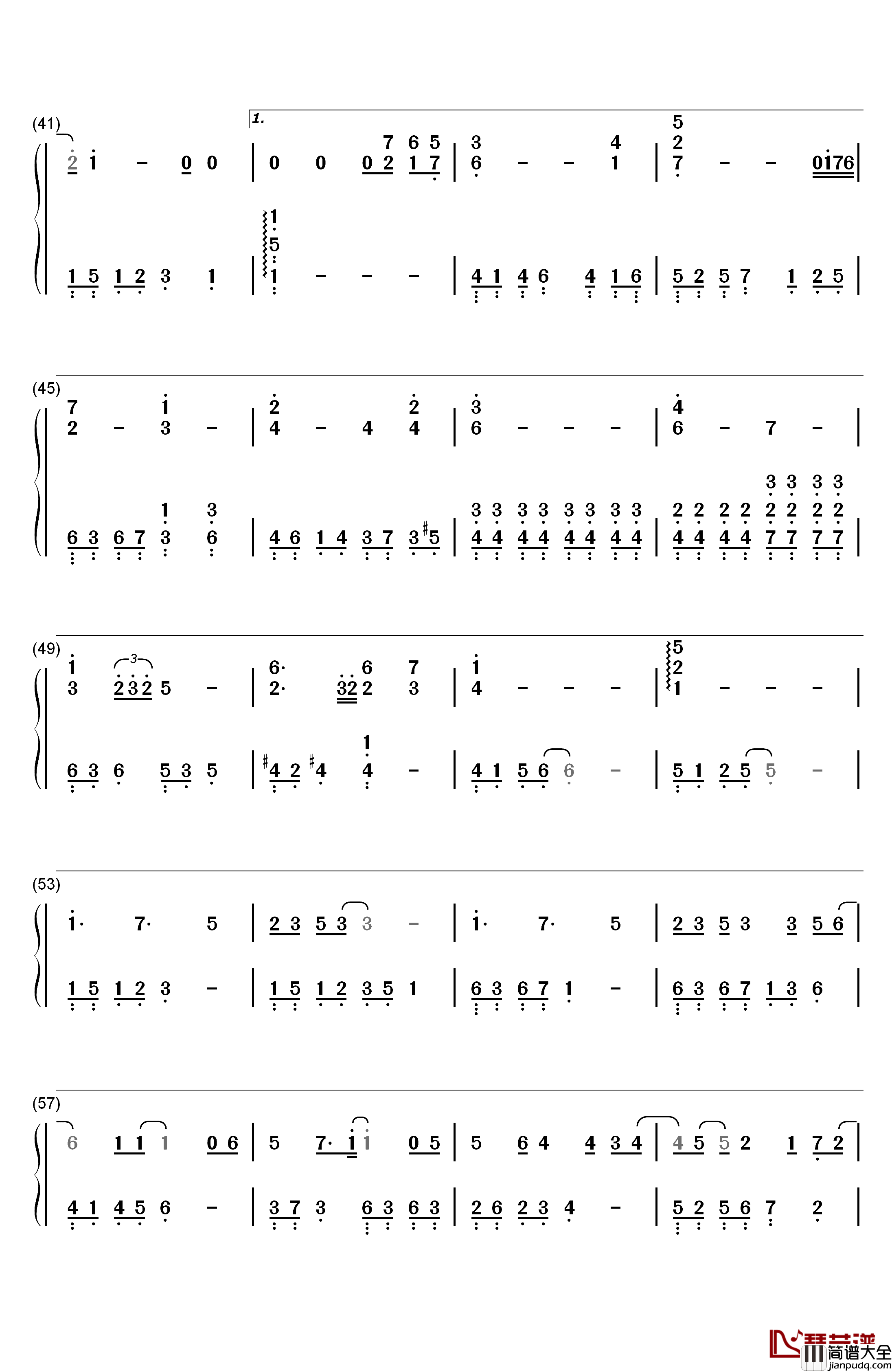 失落沙洲钢琴简谱_数字双手_徐佳莹LaLa