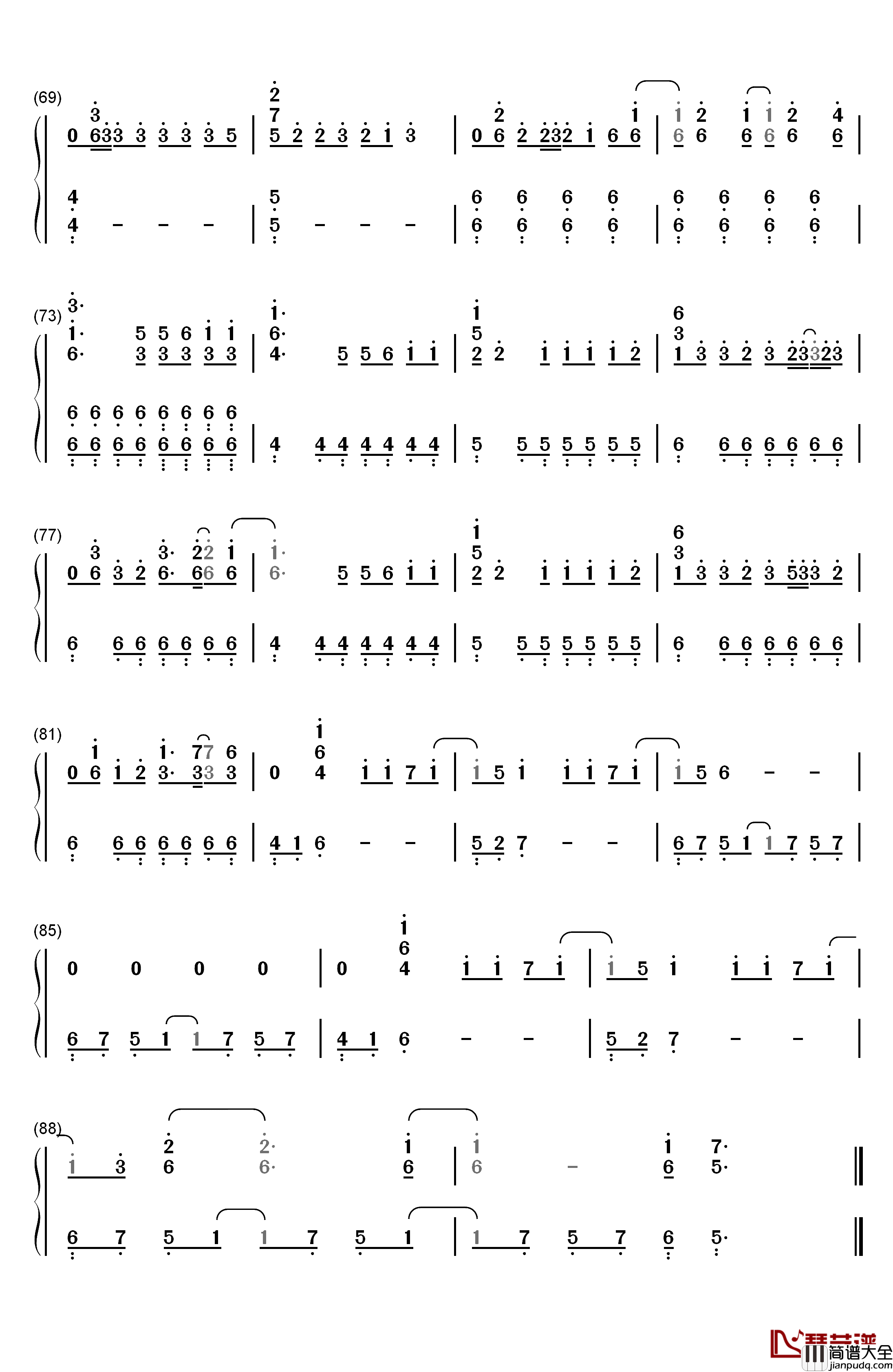 Make_Love钢琴简谱_数字双手_BigBang