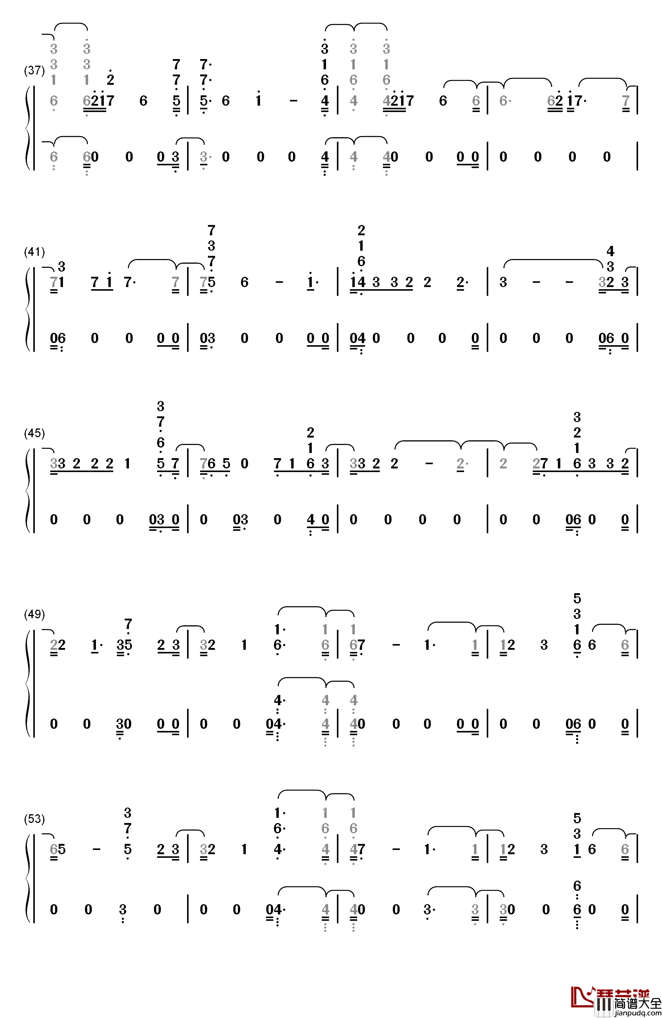 Lovely钢琴简谱_数字双手_Billie_Eilish_Khalid