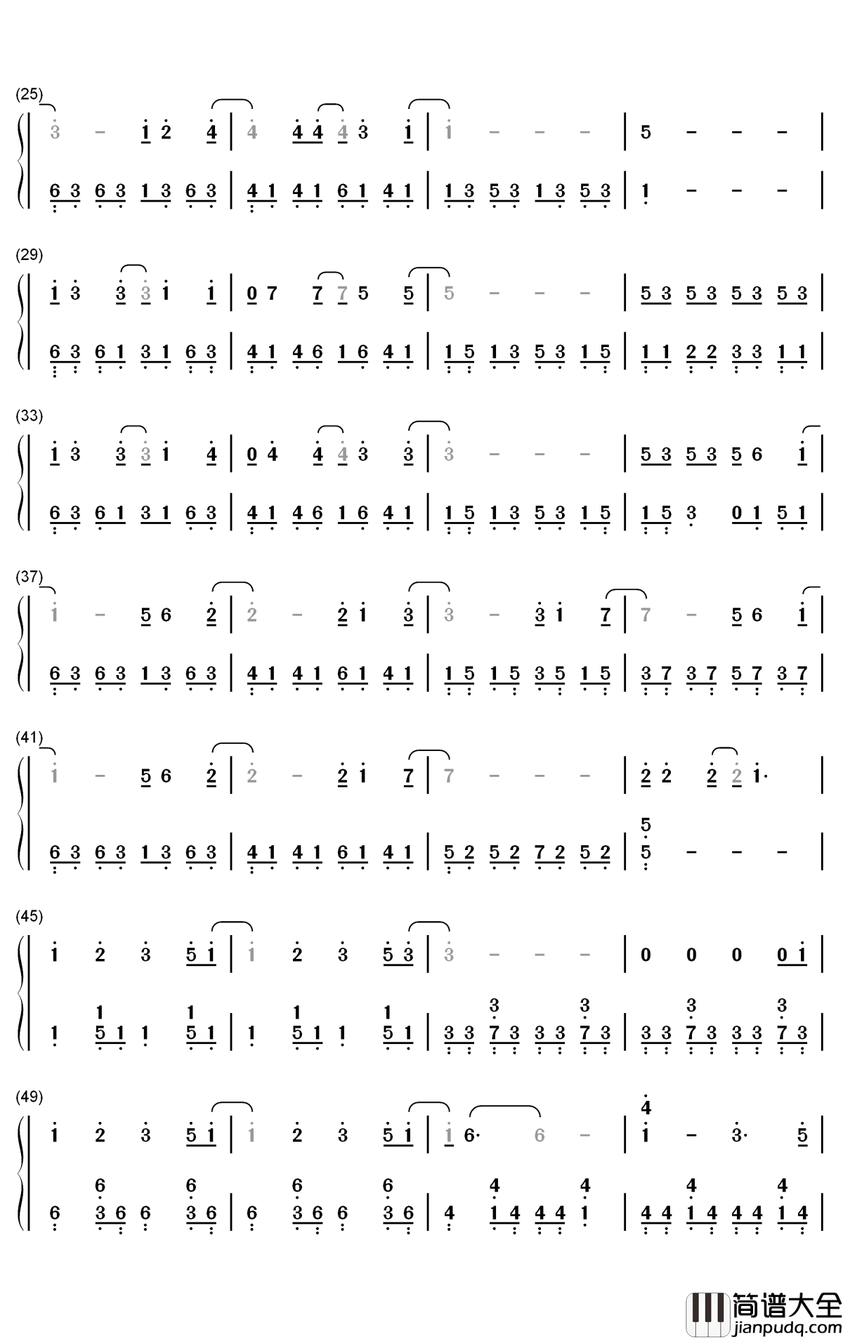 前任钢琴简谱_数字双手_采子_黄伟晋