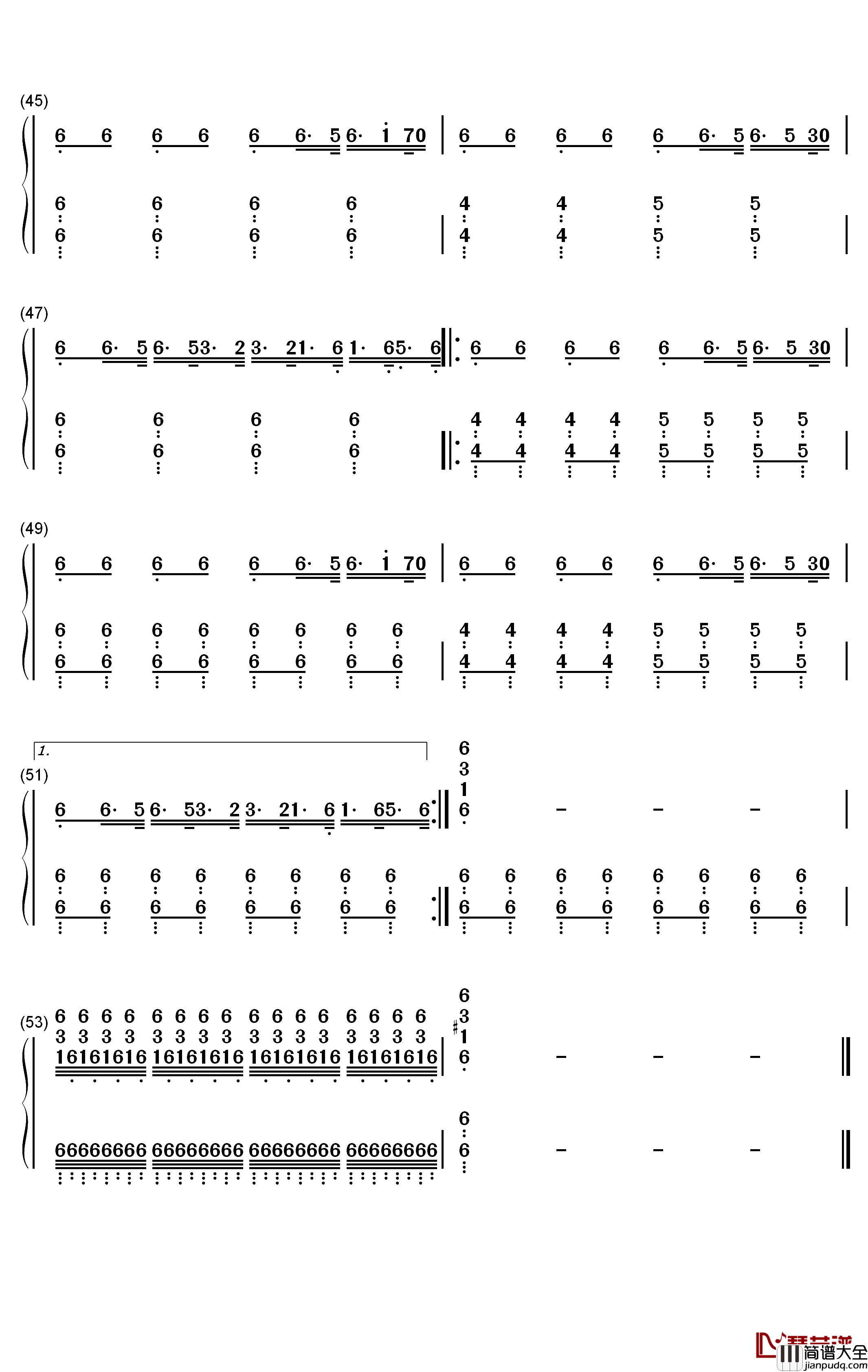 想念钢琴简谱_数字双手_梁博