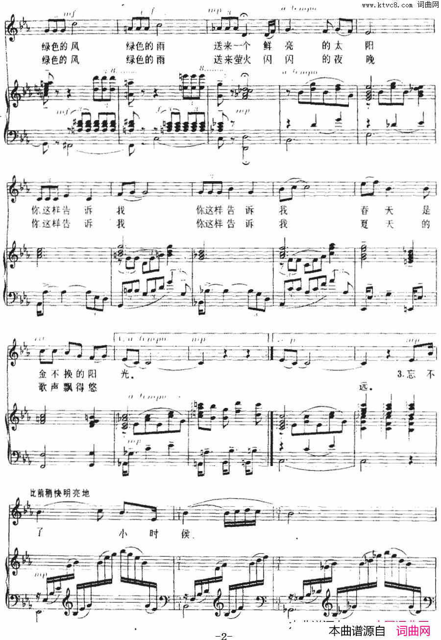 你这样告诉我正谱简谱