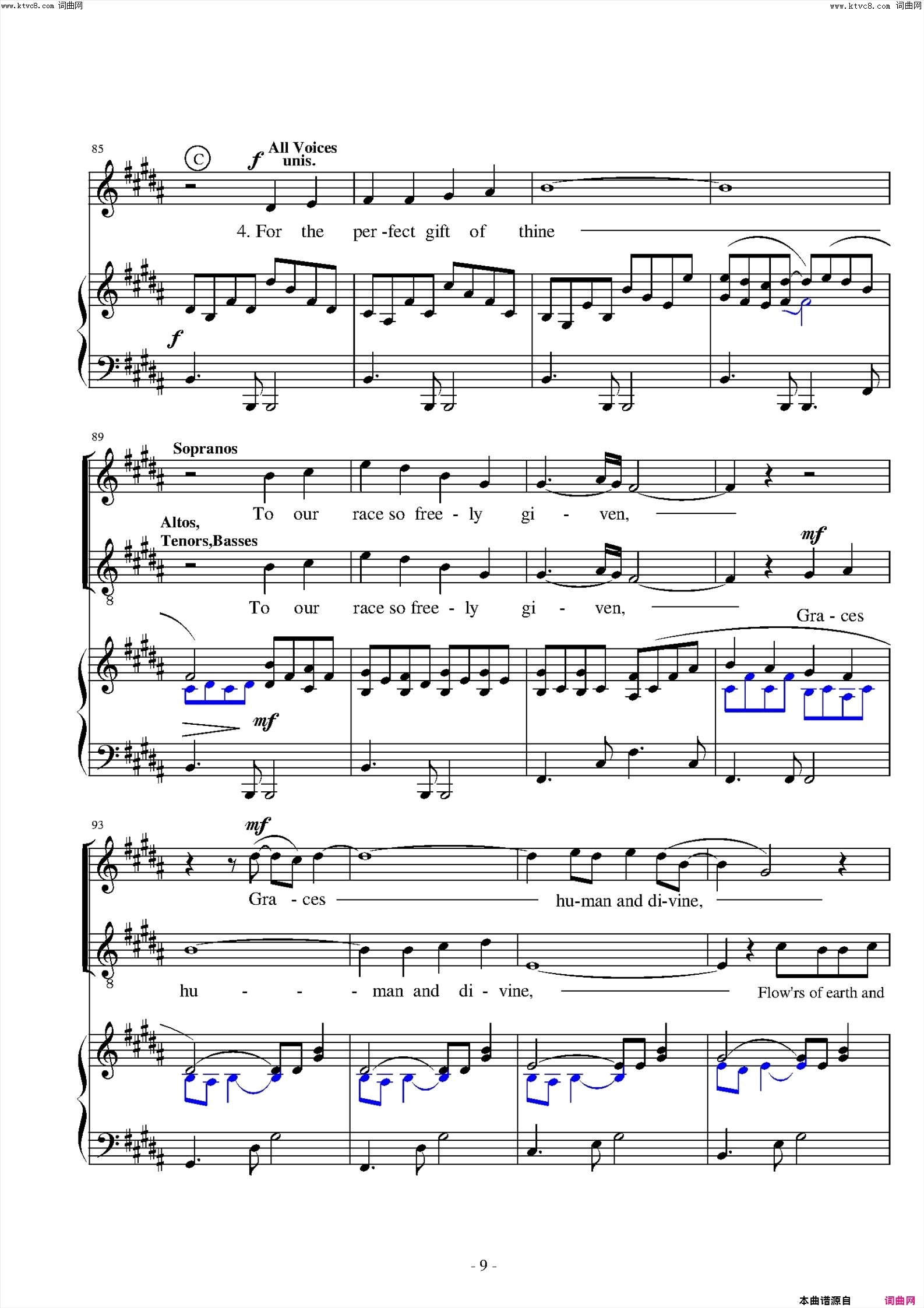 for_the_beauty_of_the_earth简谱