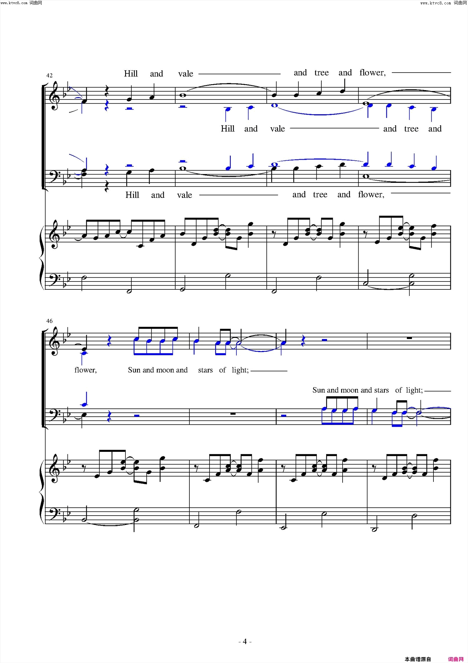 for_the_beauty_of_the_earth简谱