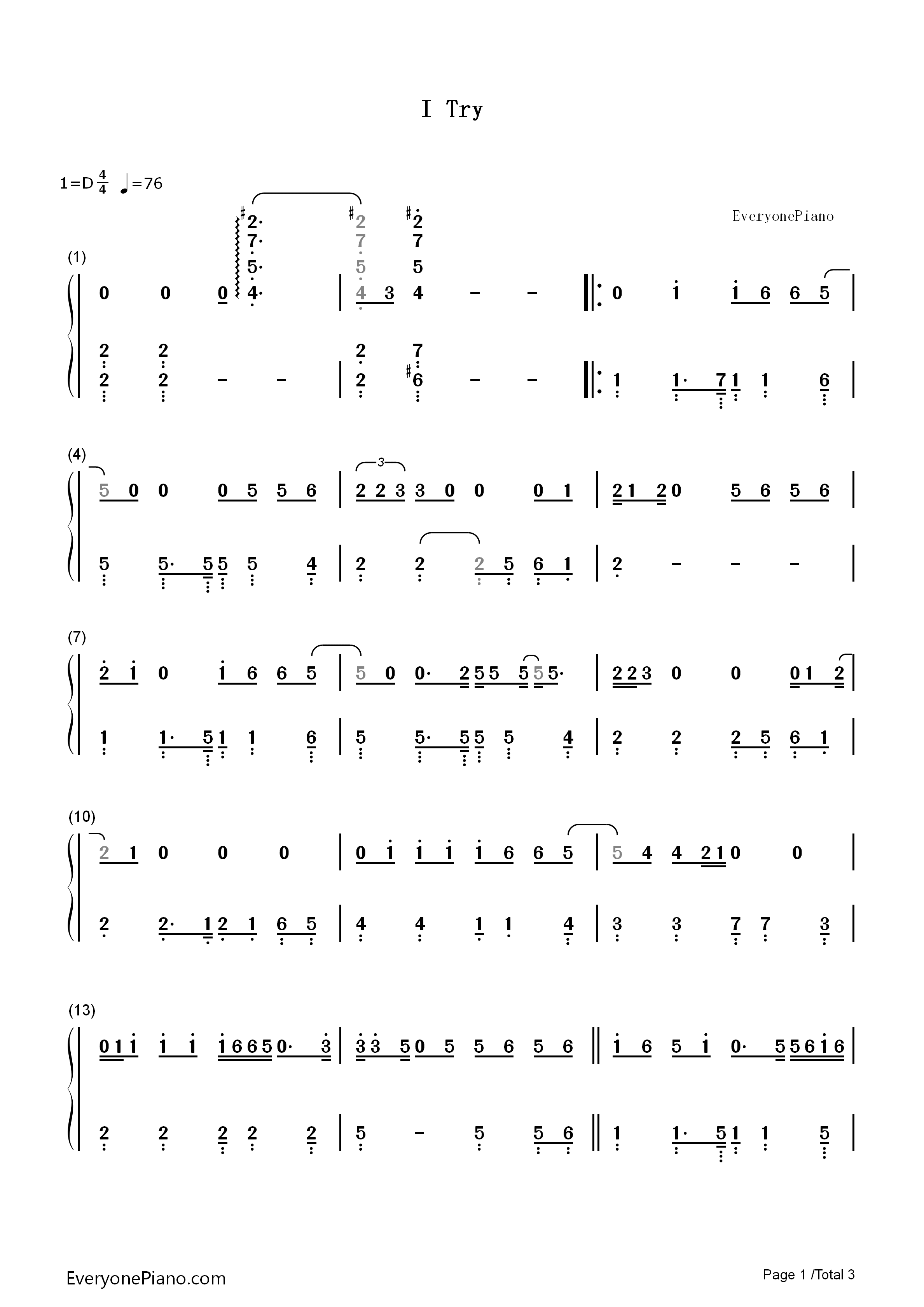 I_Try钢琴简谱_Macy_Gray演唱