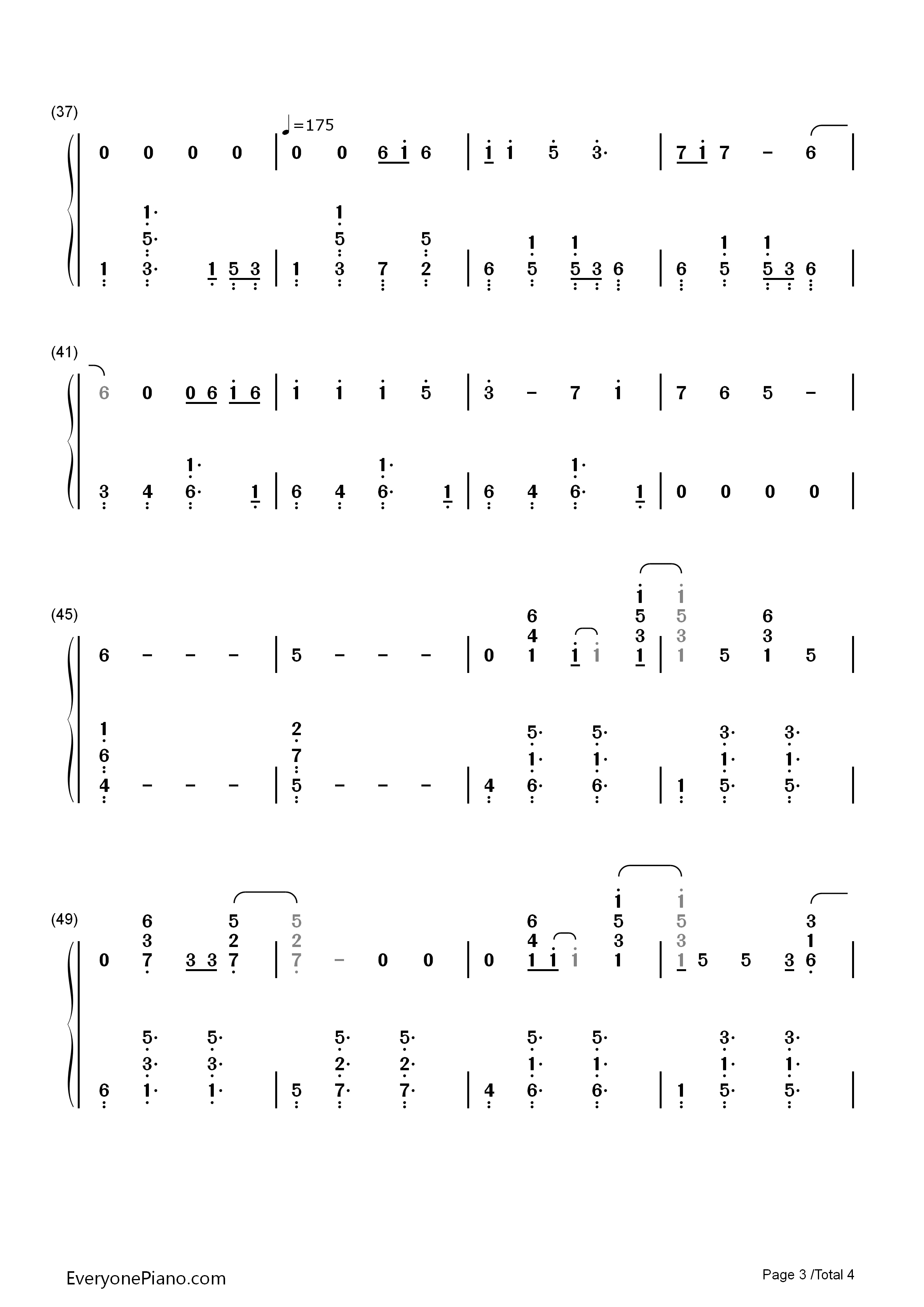 Bright钢琴简谱_Echosmith演唱