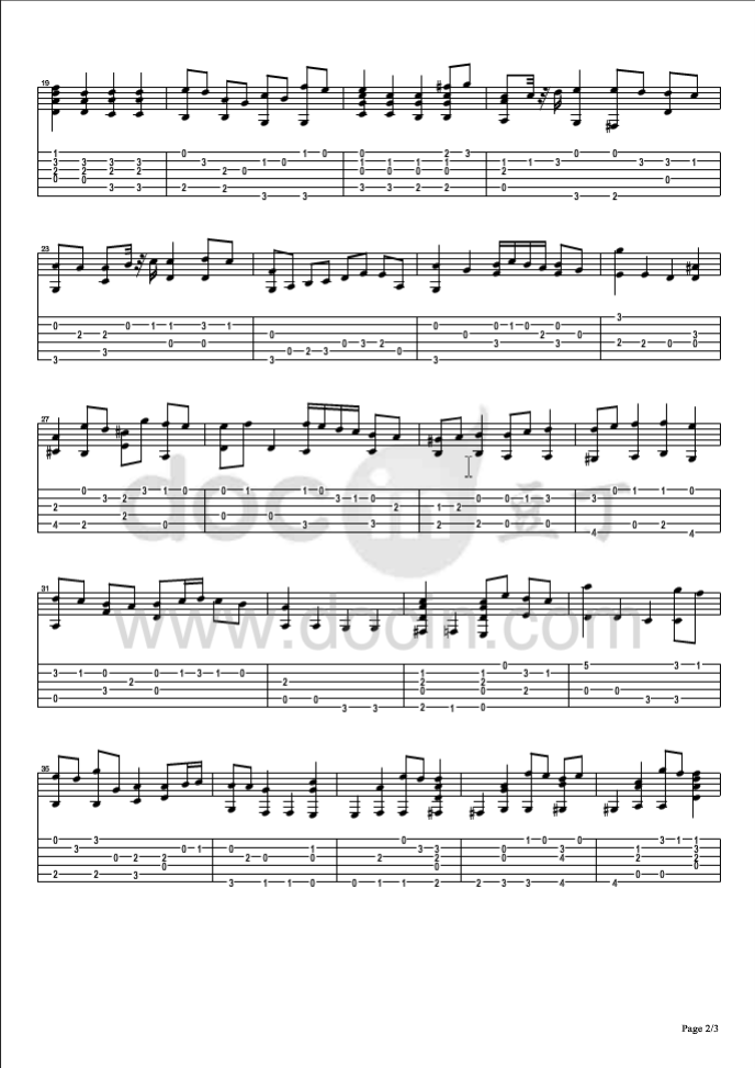 Air On A G String吉他谱_Bach_AirOnAGString吉他指弹谱六线_豆丁网_调_AirOnAGString
