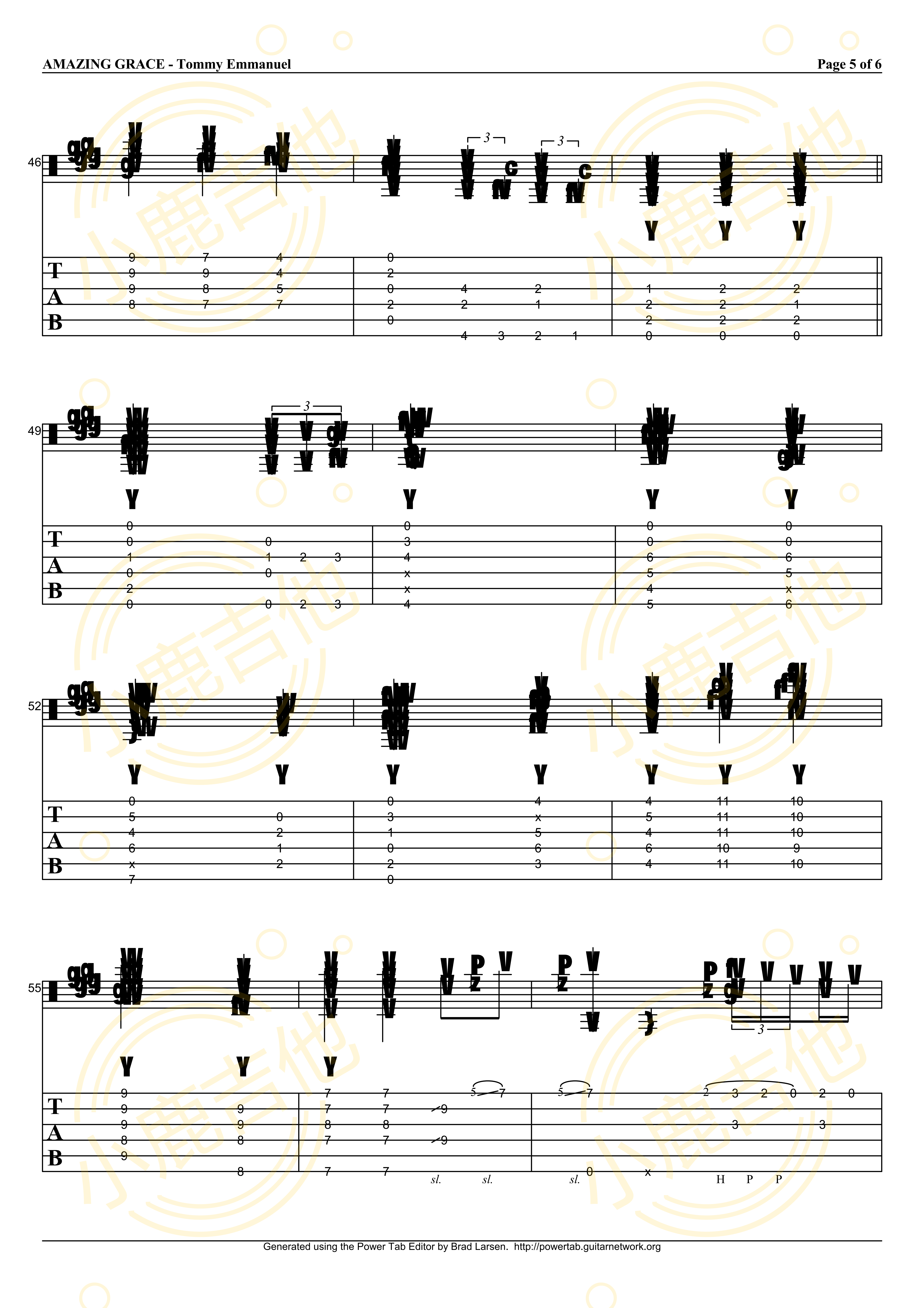 Amazing Grace吉他谱_TommyEmmanuel_AmazingGrace_小鹿吉他