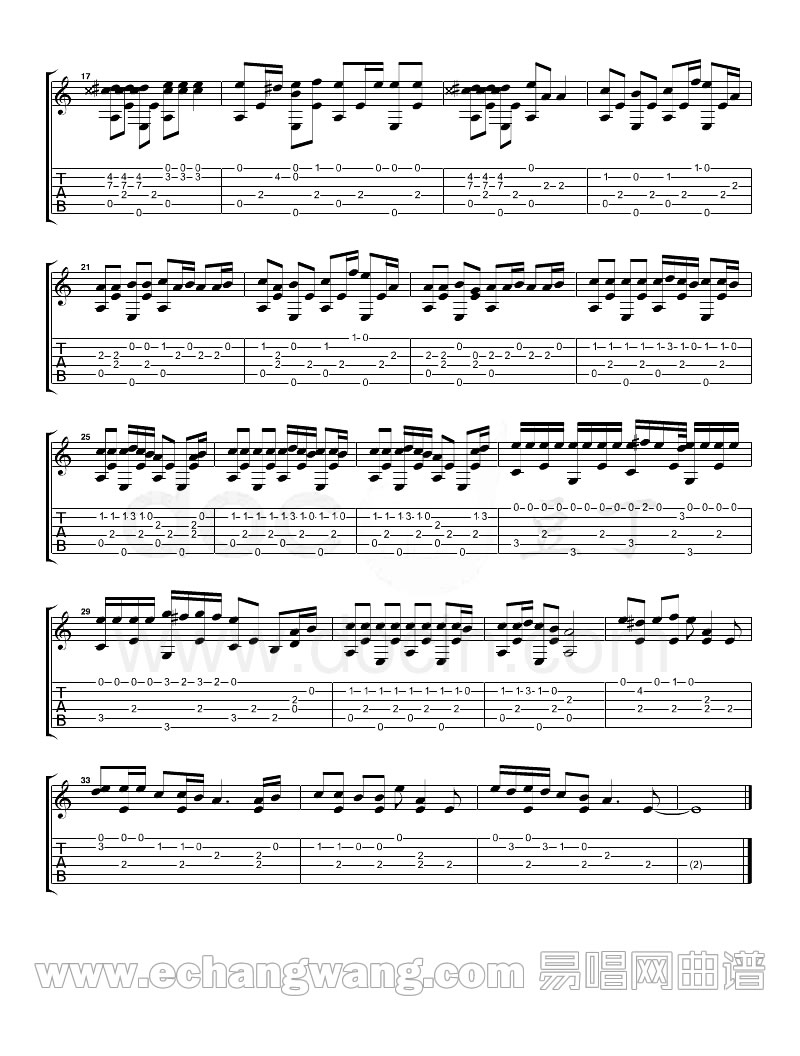 Angry Birds吉他谱_愤怒的小鸟主题曲_AngryBirds指弹谱原调六线谱_易_易唱网_调_AngryBirds 