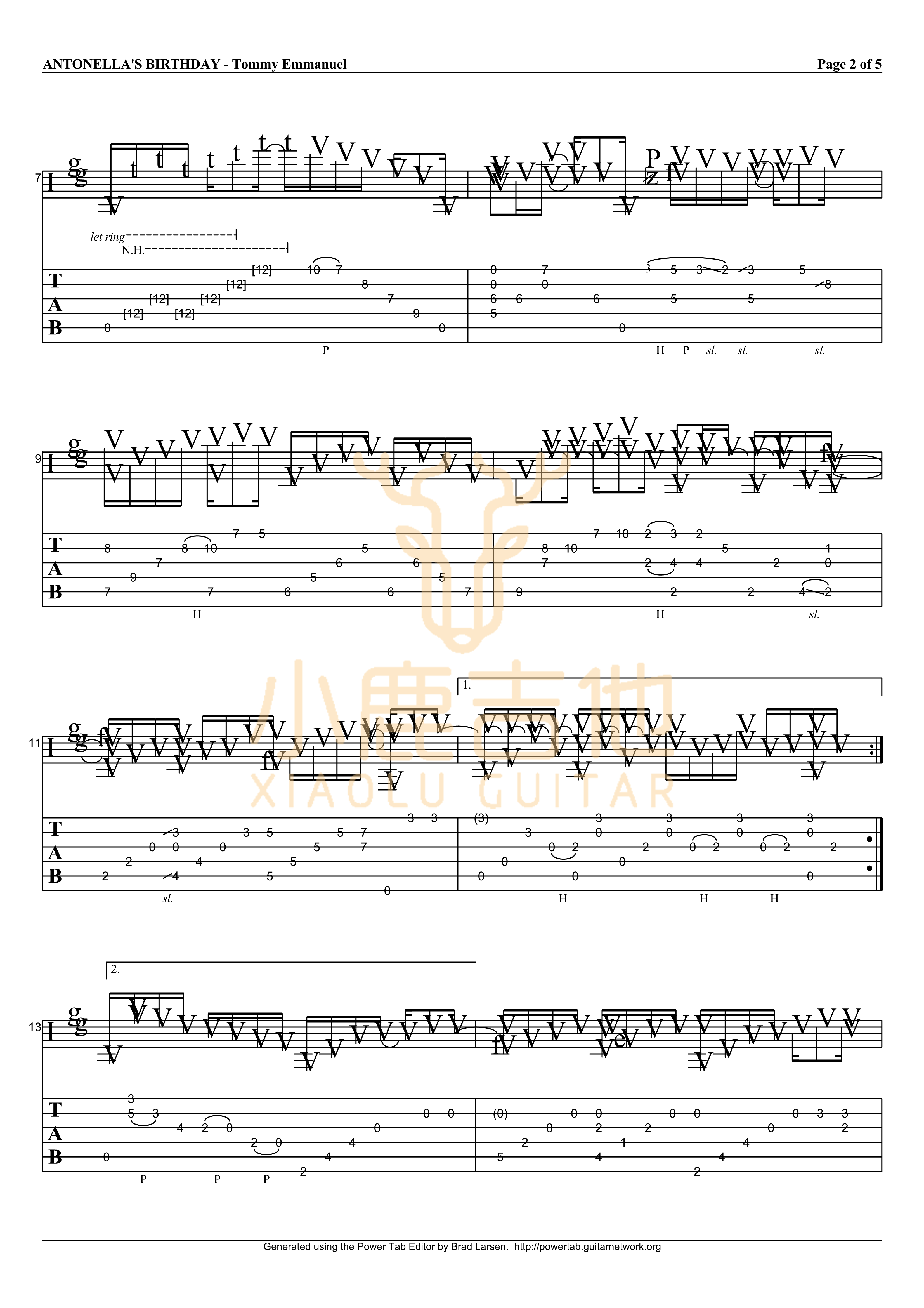 Antonellas Birthday吉他谱_TommyEmmanuel_AntonellasBirthday_小鹿吉他