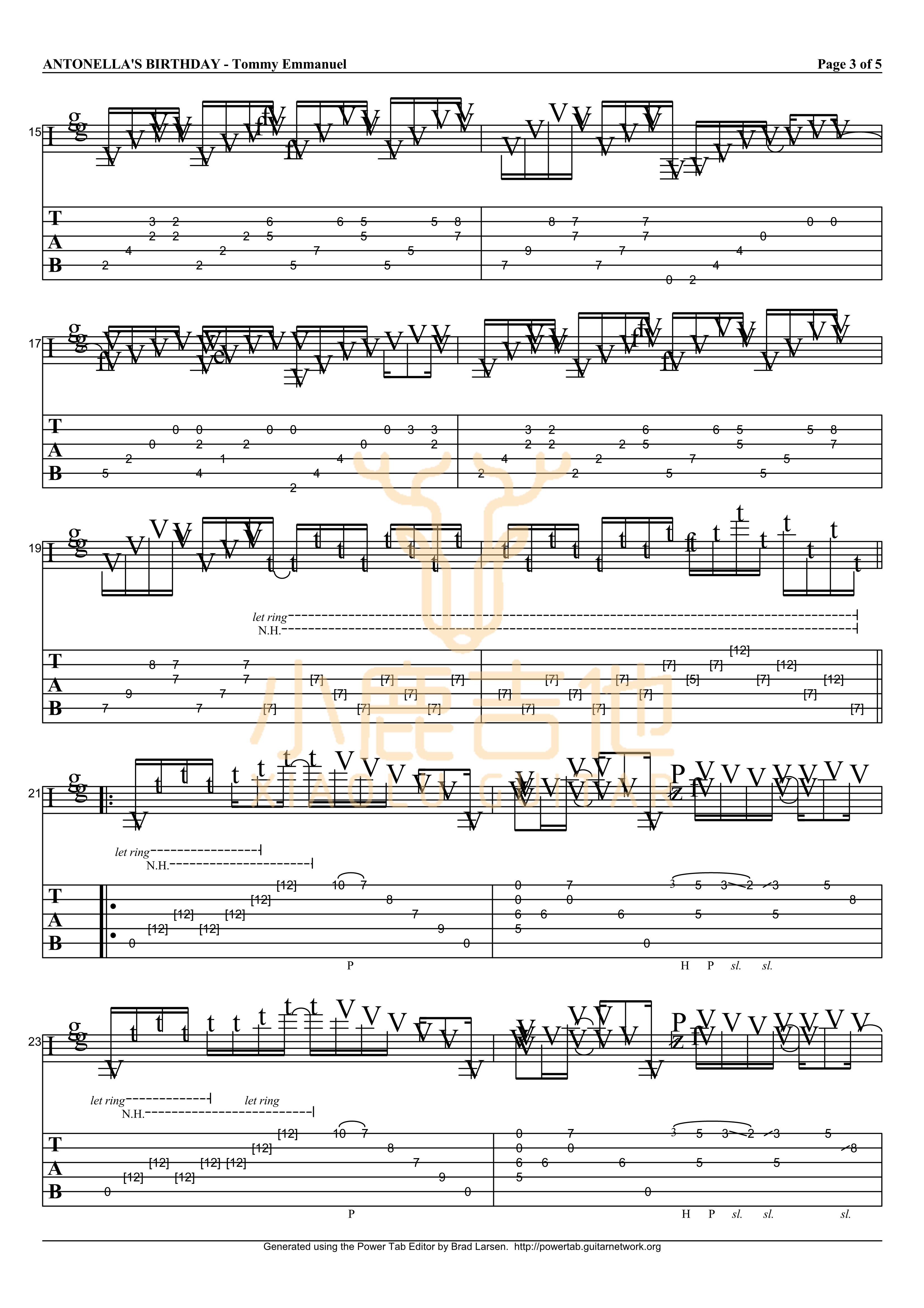 Antonellas Birthday吉他谱_TommyEmmanuel_AntonellasBirthday_小鹿吉他
