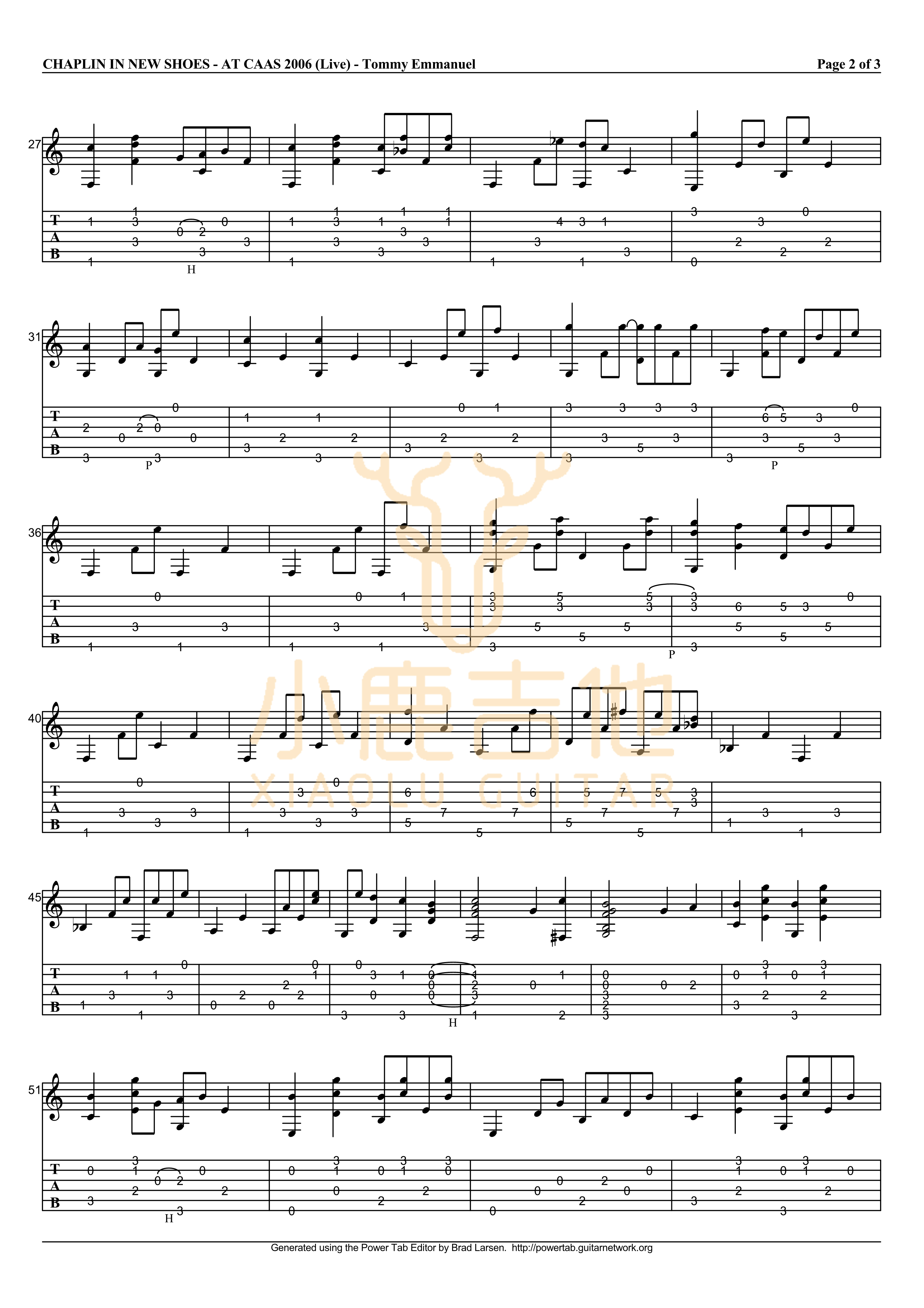 Chaplin In New Shoes吉他谱_TommyEmmanuel_ChaplinInNewShoes_小鹿吉他