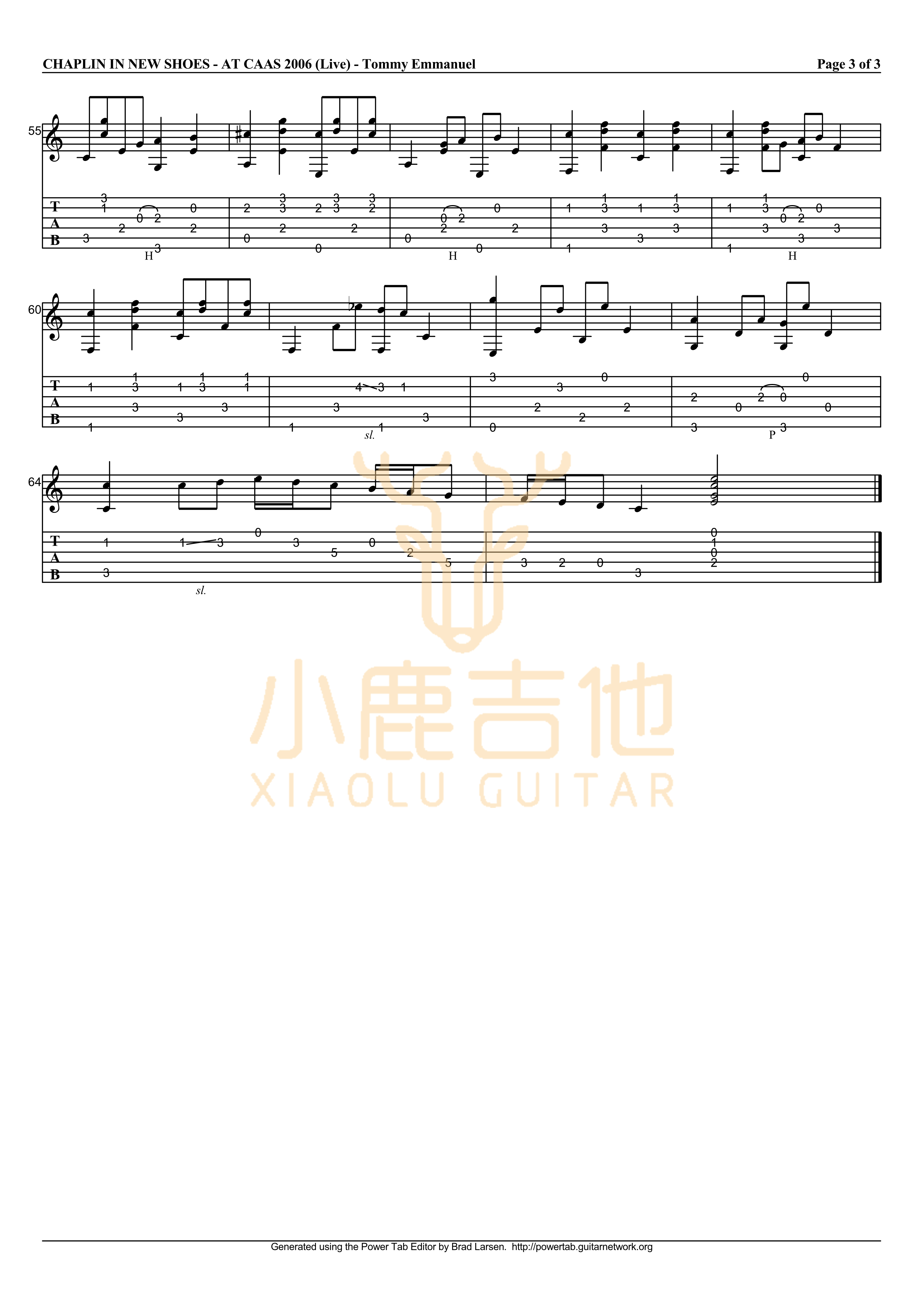 Chaplin In New Shoes吉他谱_TommyEmmanuel_ChaplinInNewShoes_小鹿吉他