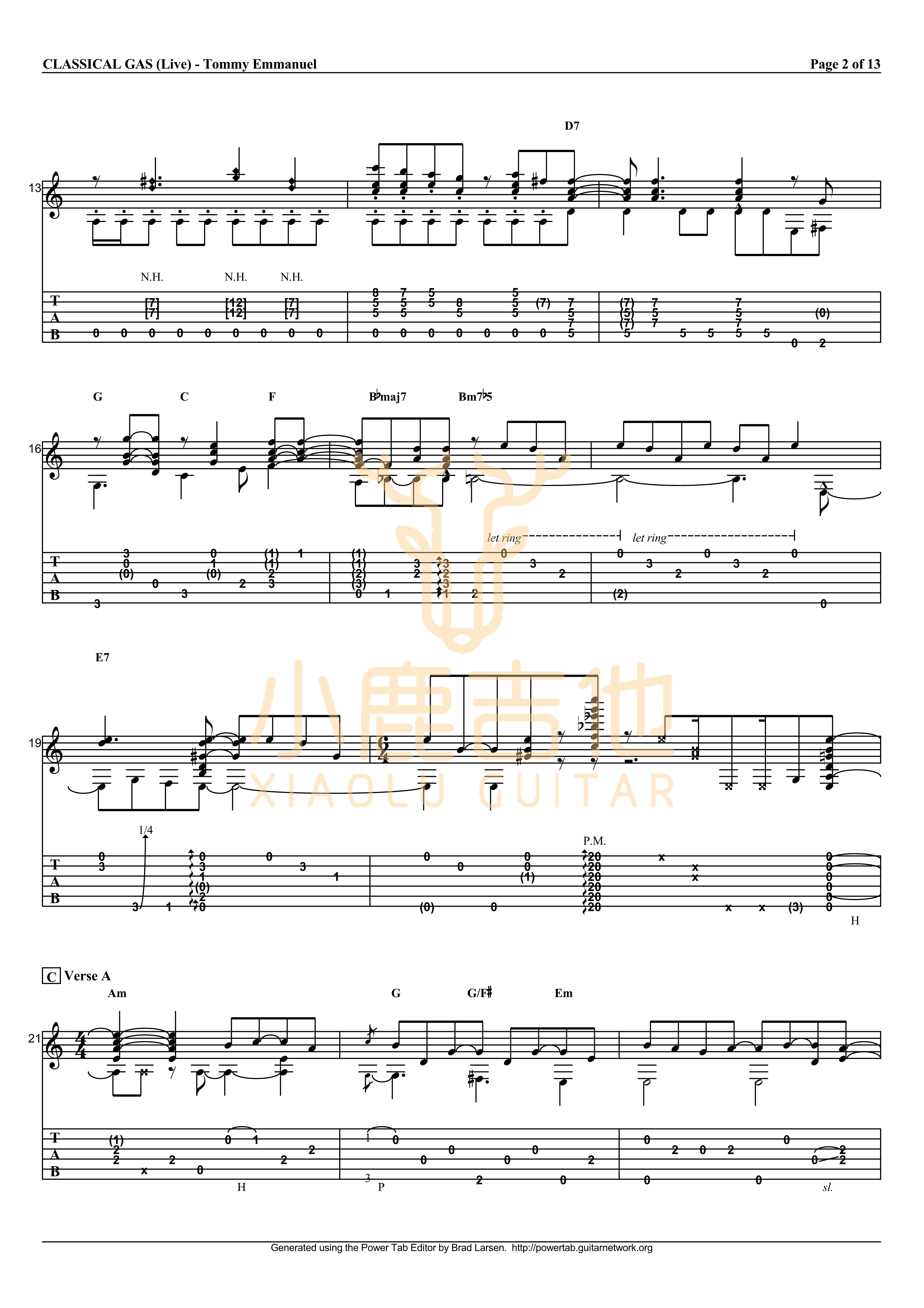Classical Gas吉他谱_TommyEmmanuel_ClassicalGas_小鹿吉他