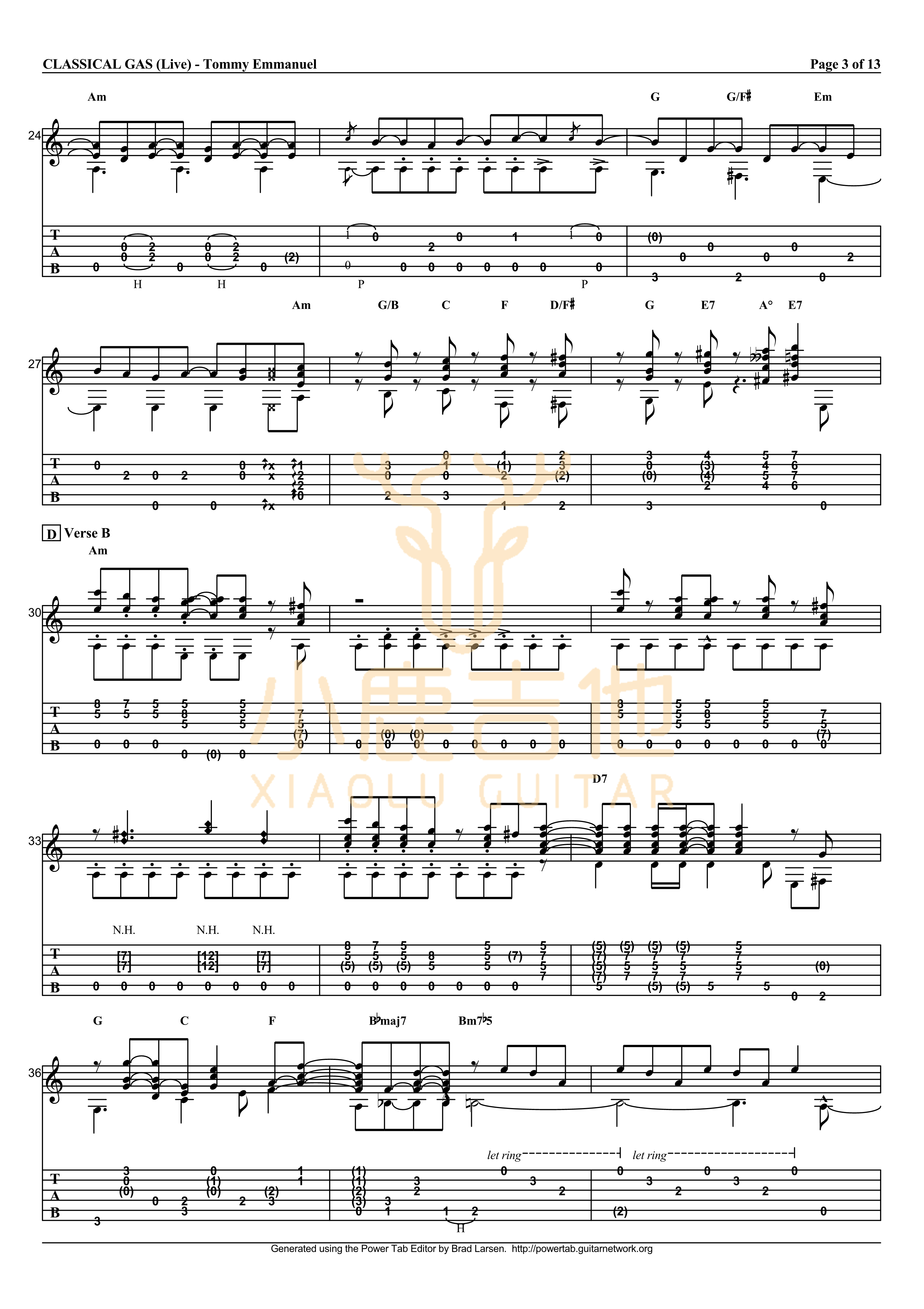 Classical Gas吉他谱_TommyEmmanuel_ClassicalGas_小鹿吉他