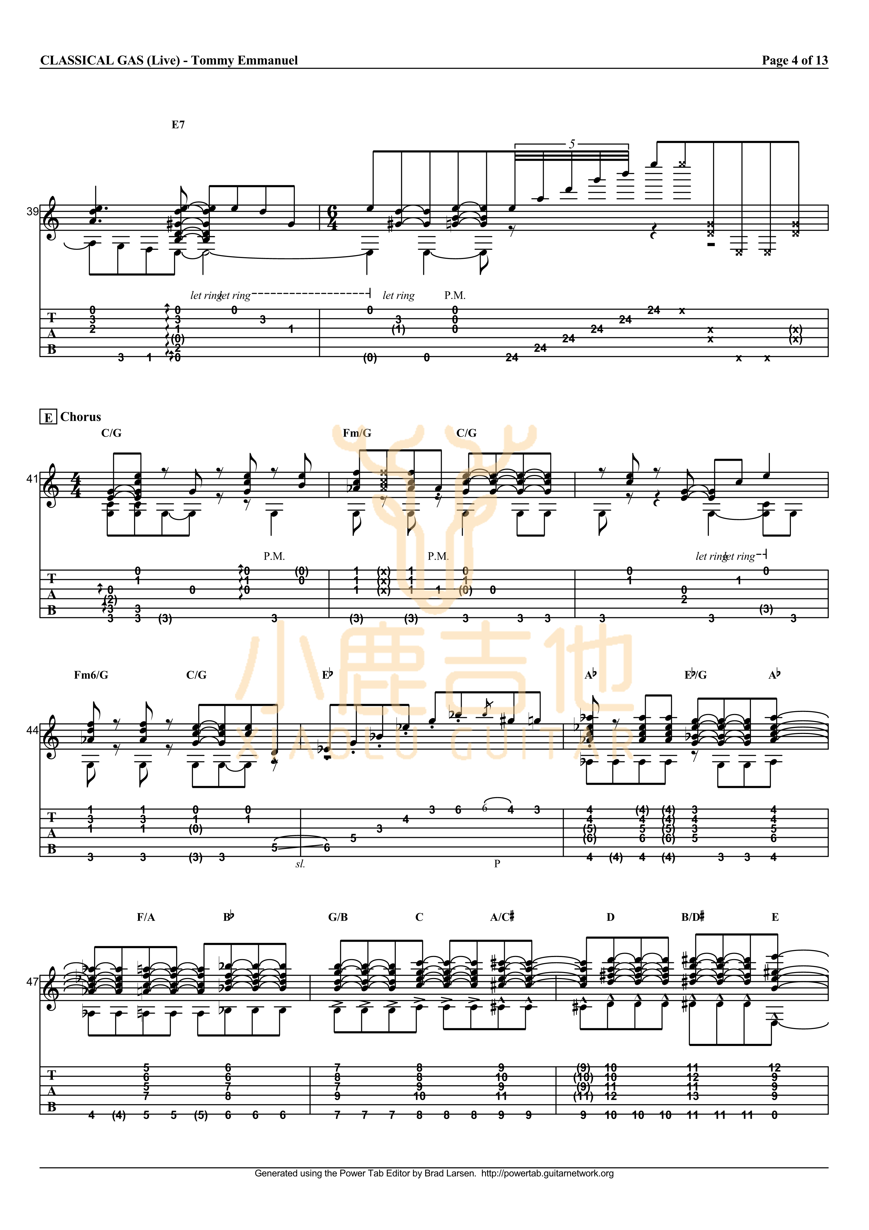 Classical Gas吉他谱_TommyEmmanuel_ClassicalGas_小鹿吉他