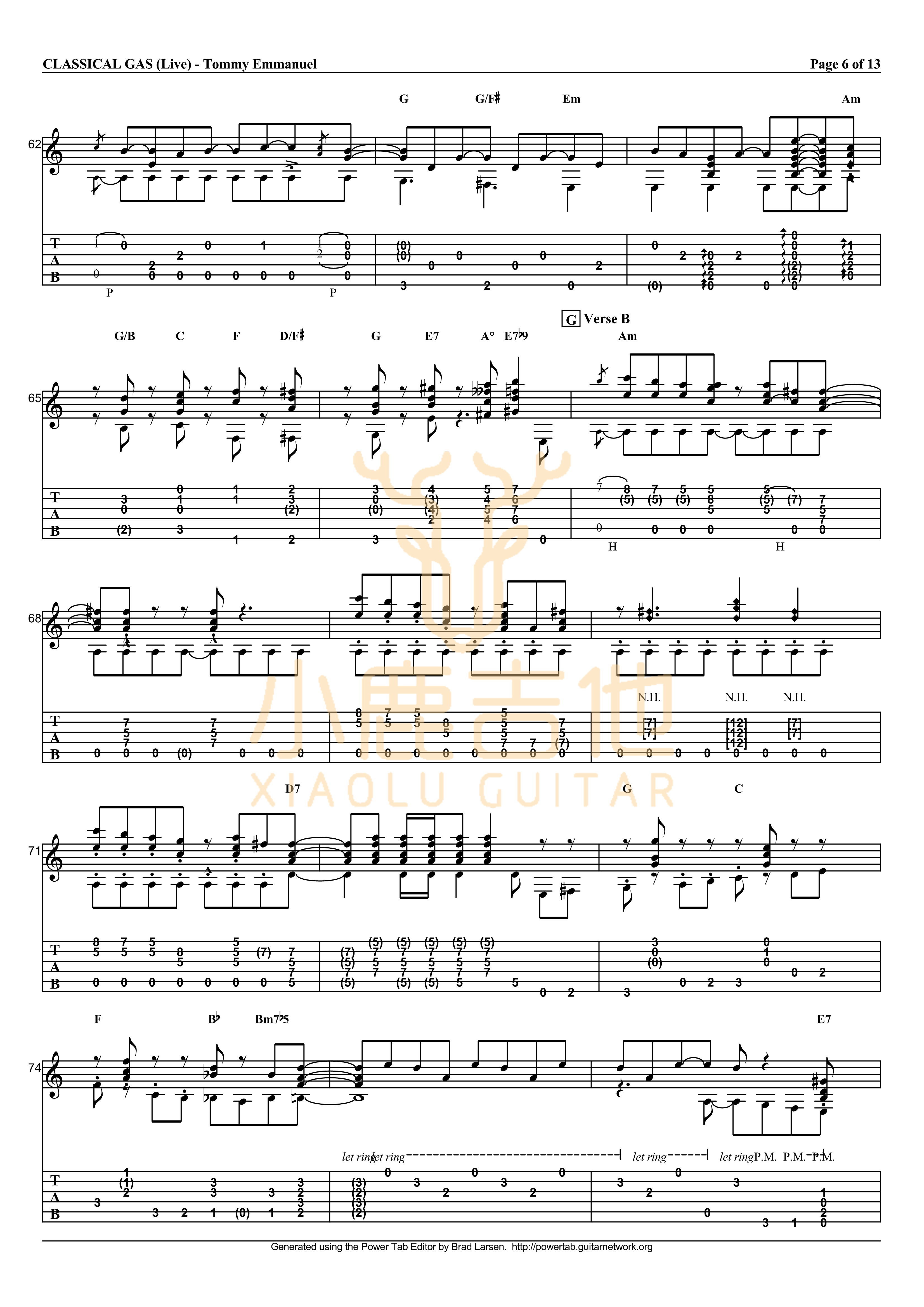 Classical Gas吉他谱_TommyEmmanuel_ClassicalGas_小鹿吉他