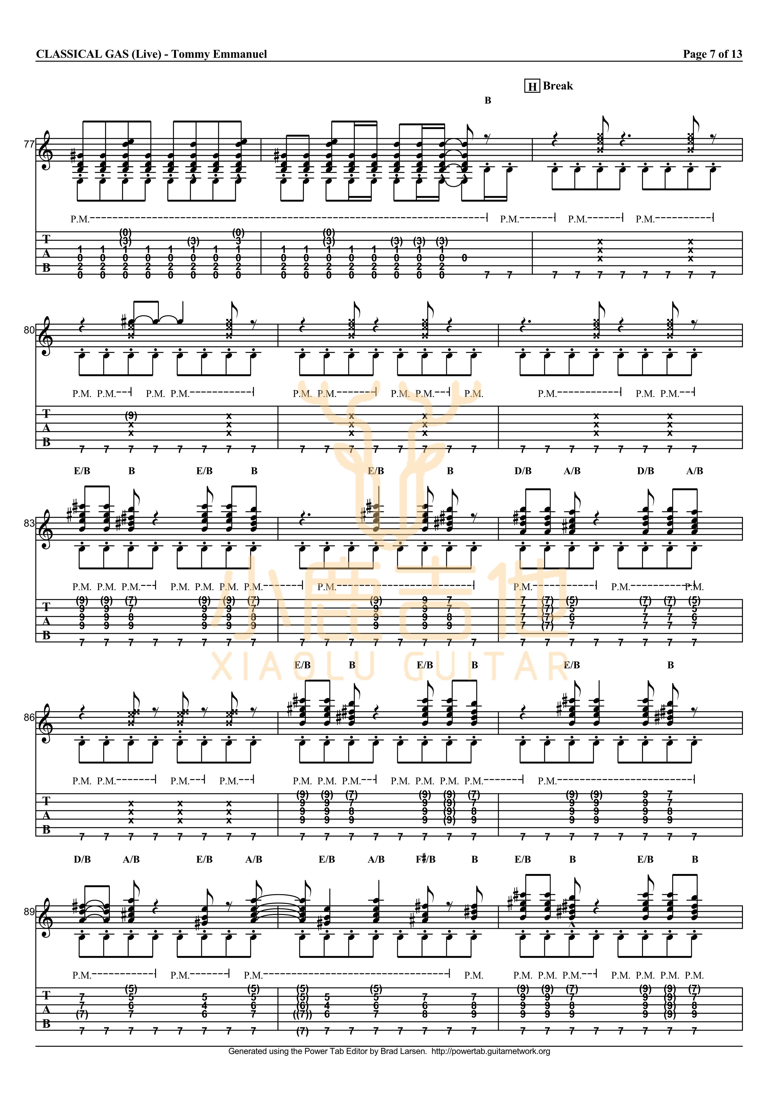Classical Gas吉他谱_TommyEmmanuel_ClassicalGas_小鹿吉他